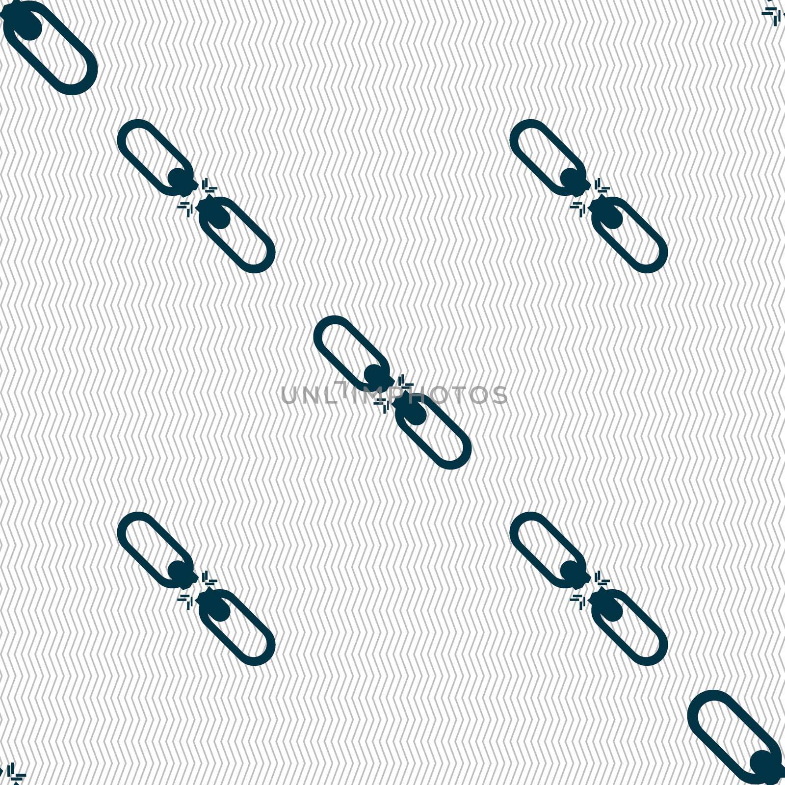 Broken connection flat single icon. Seamless abstract background with geometric shapes. illustration