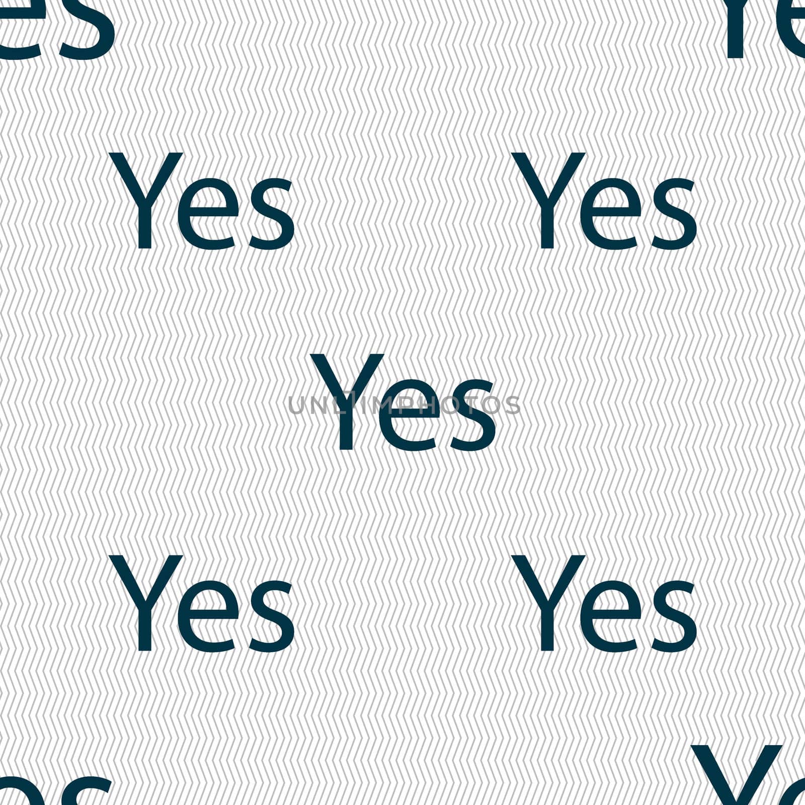 Yes sign icon. Positive check symbol. Seamless abstract background with geometric shapes.  by serhii_lohvyniuk