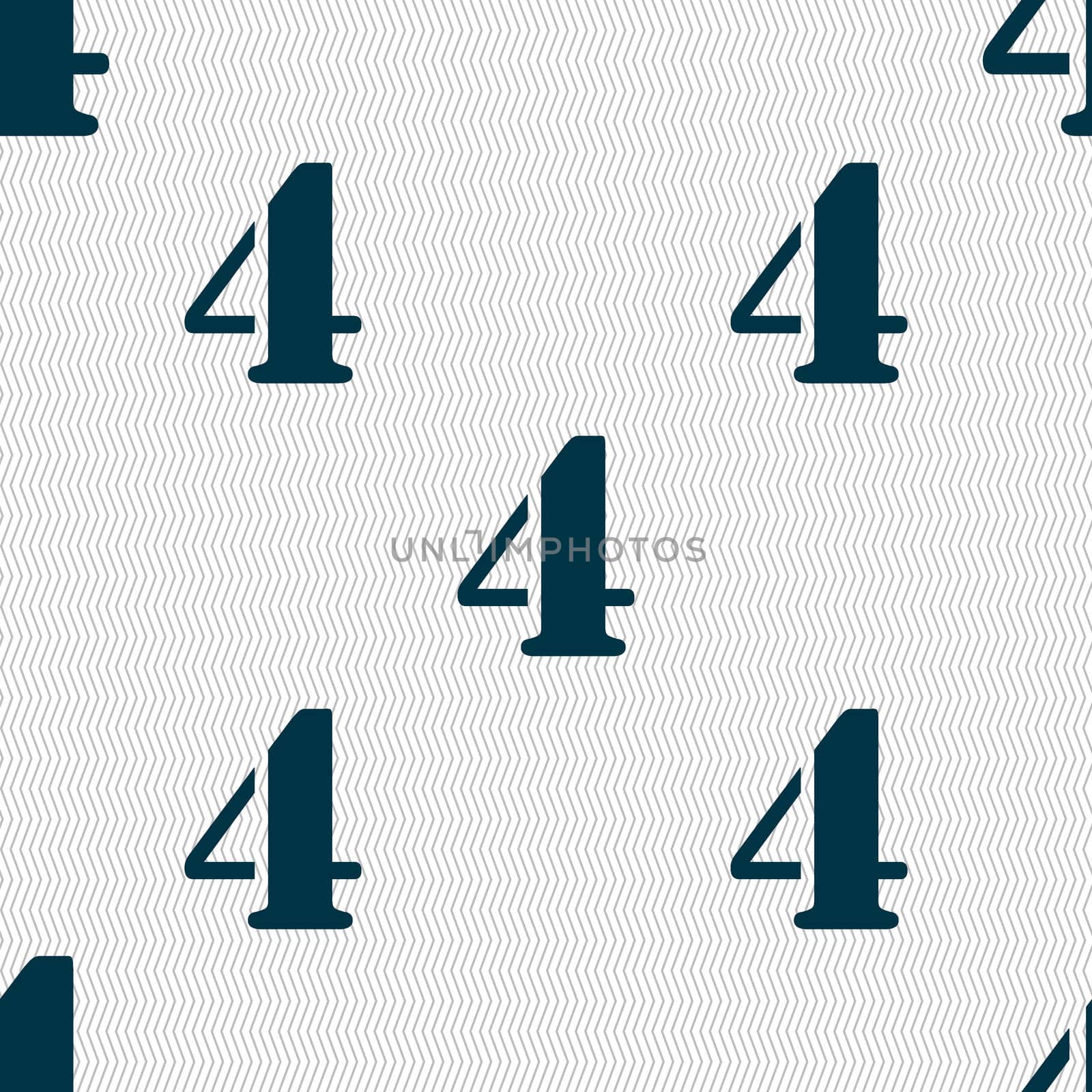 number four icon sign. Seamless abstract background with geometric shapes.  by serhii_lohvyniuk