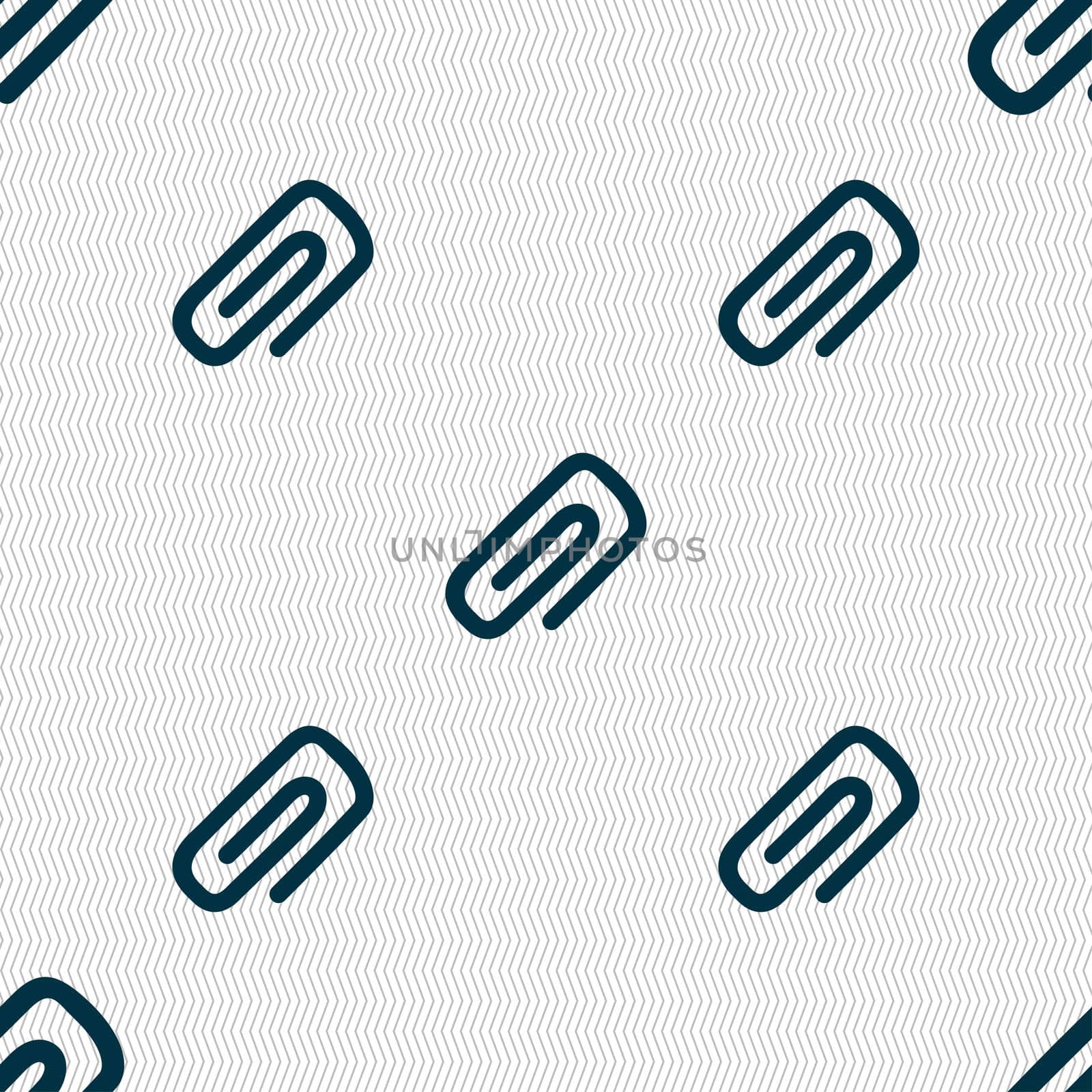 clip to paper icon sign. Seamless pattern with geometric texture.  by serhii_lohvyniuk