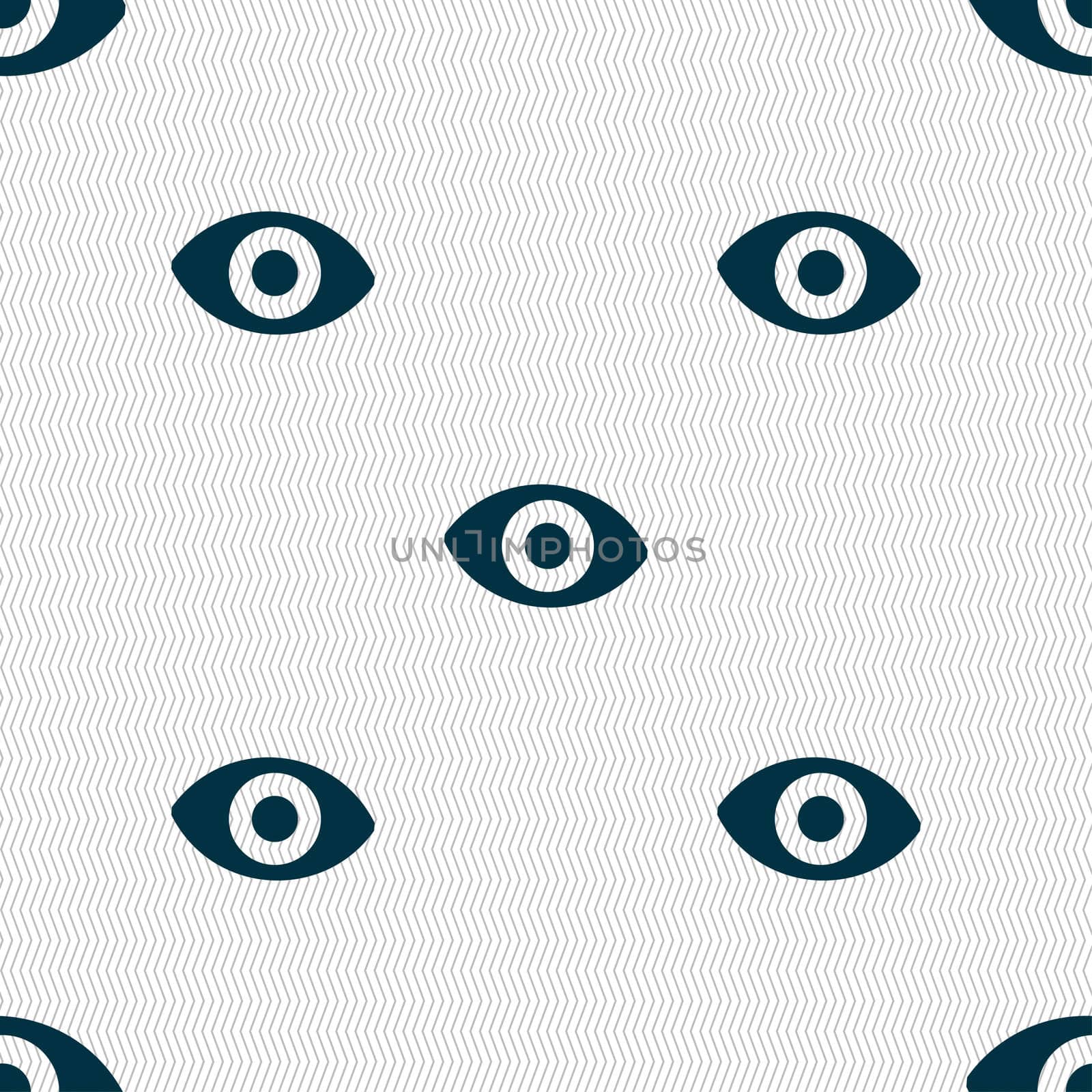 sixth sense, the eye icon sign. Seamless pattern with geometric texture. illustration