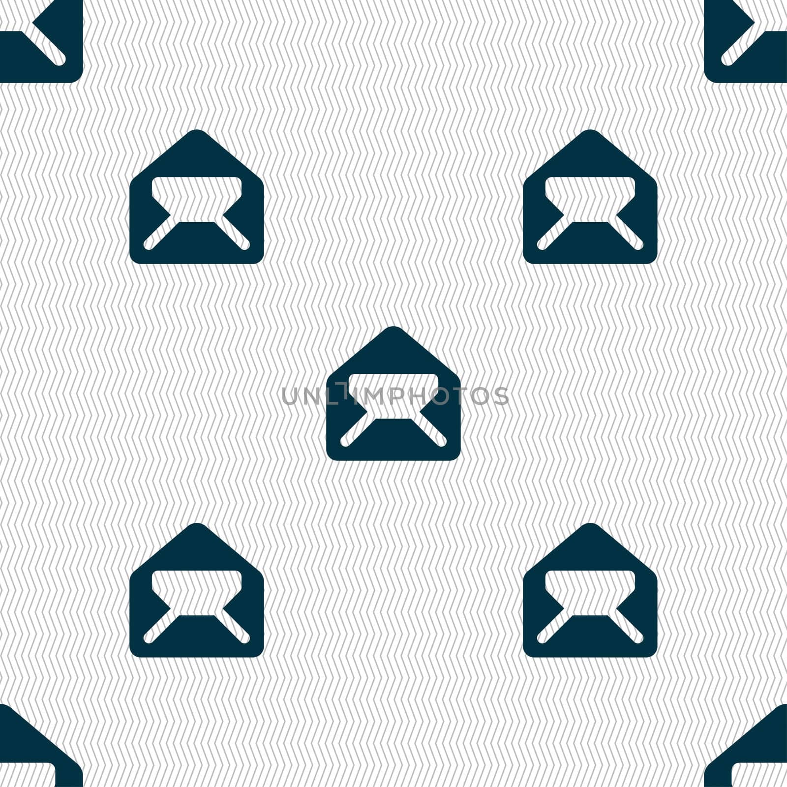 Mail, envelope, letter icon sign. Seamless pattern with geometric texture.  by serhii_lohvyniuk