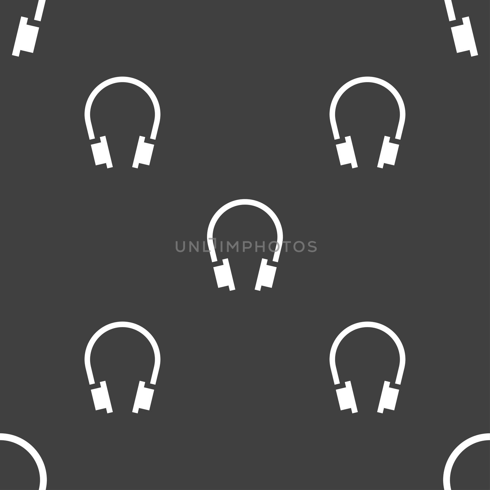 headsets icon sign. Seamless pattern on a gray background. illustration