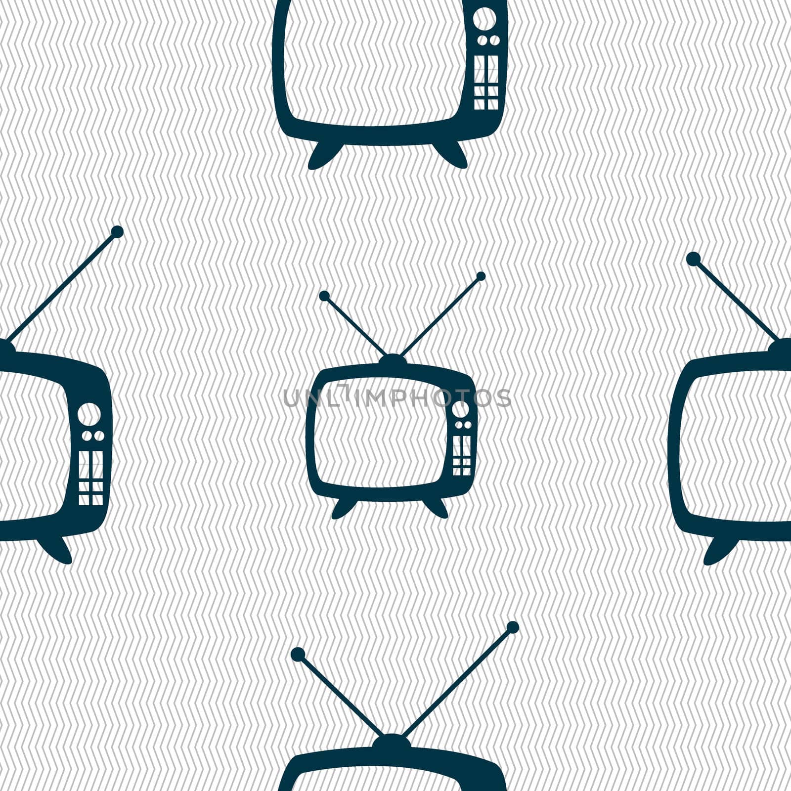 Retro TV mode sign icon. Television set symbol. Seamless abstract background with geometric shapes.  by serhii_lohvyniuk