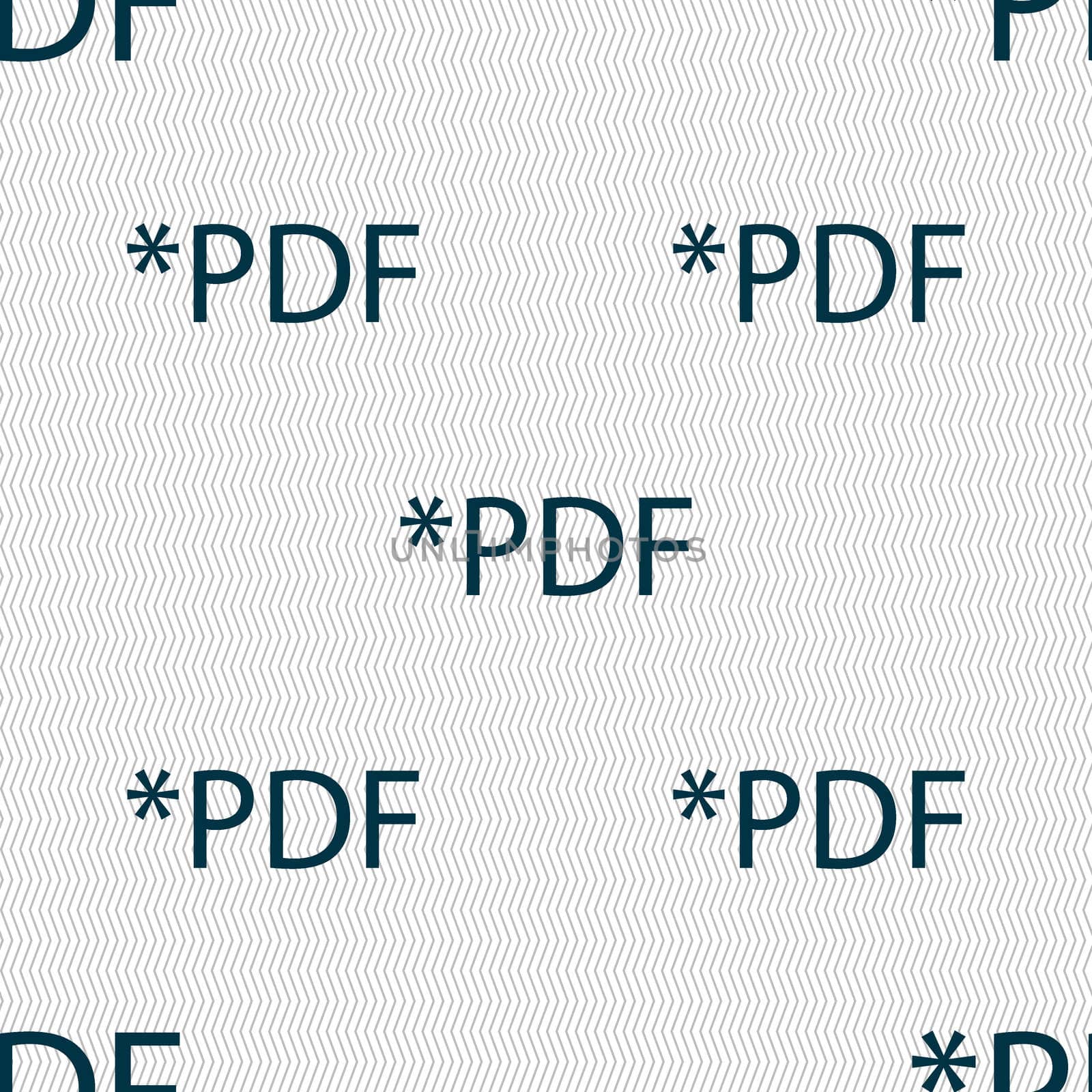 PDF file document icon. Download pdf button. PDF file extension symbol. Seamless abstract background with geometric shapes. illustration