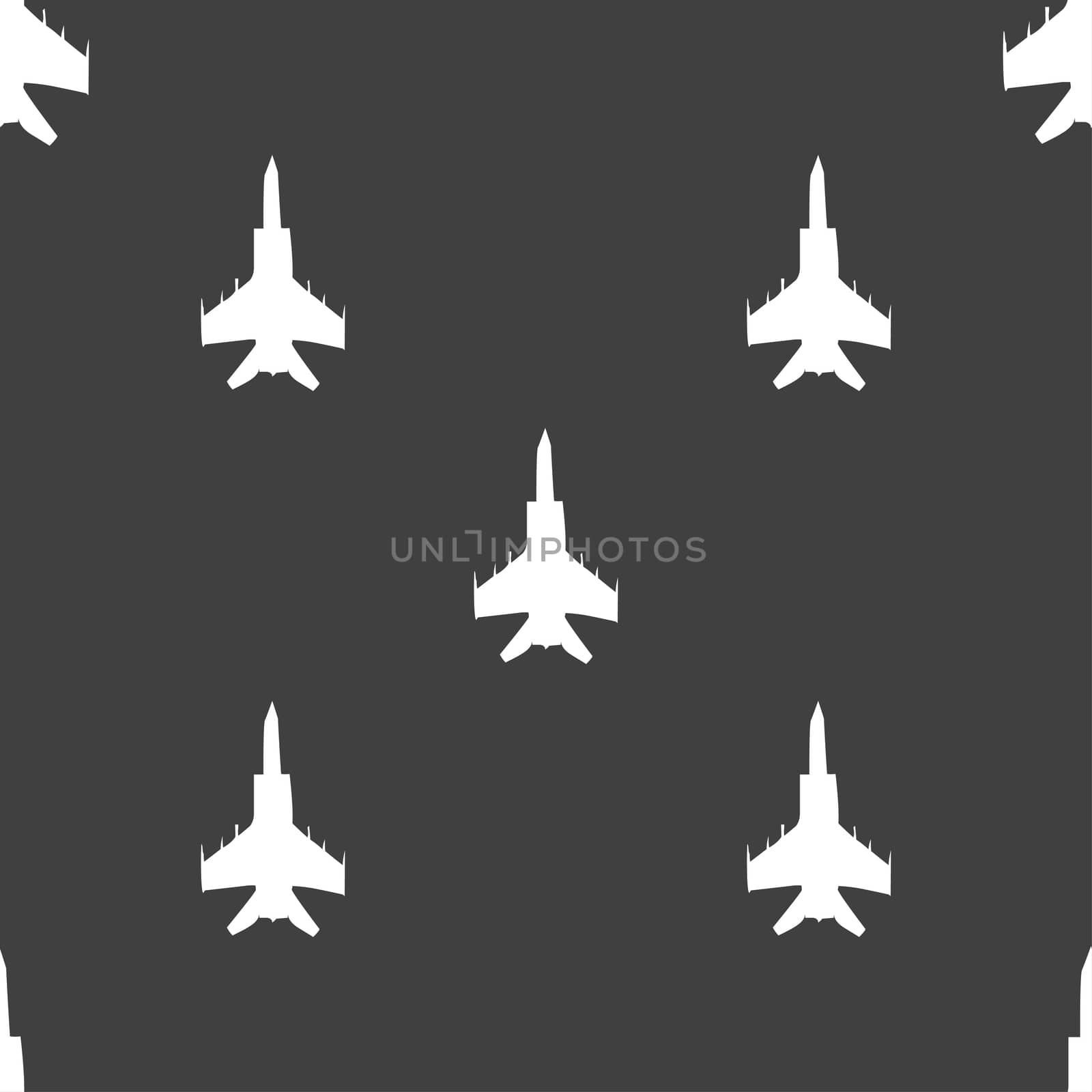 fighter icon sign. Seamless pattern on a gray background. illustration