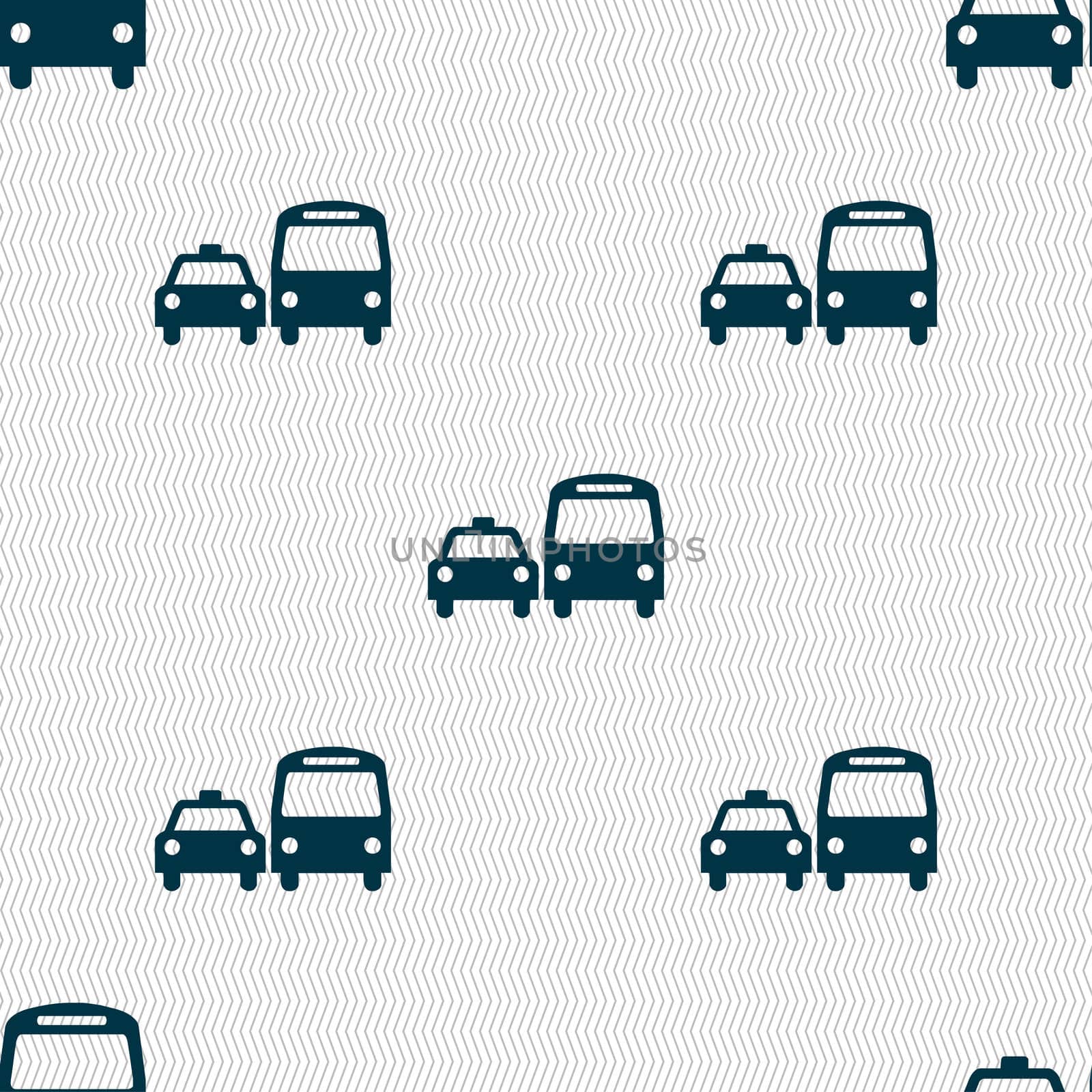 taxi icon sign. Seamless pattern with geometric texture.  by serhii_lohvyniuk