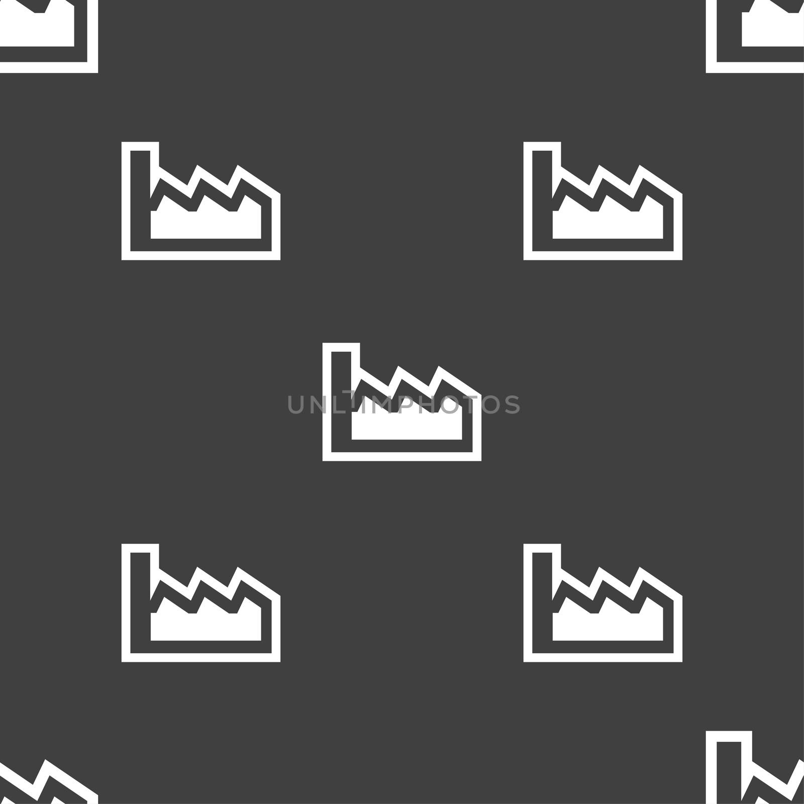 Chart icon sign. Seamless pattern on a gray background. illustration