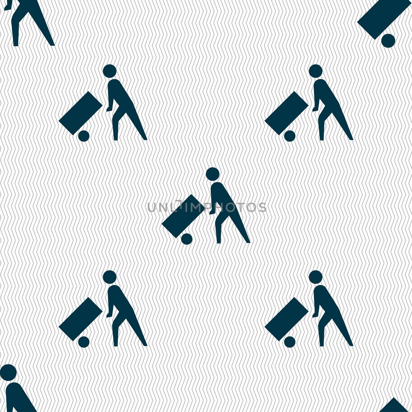 Loader icon sign. Seamless pattern with geometric texture. illustration