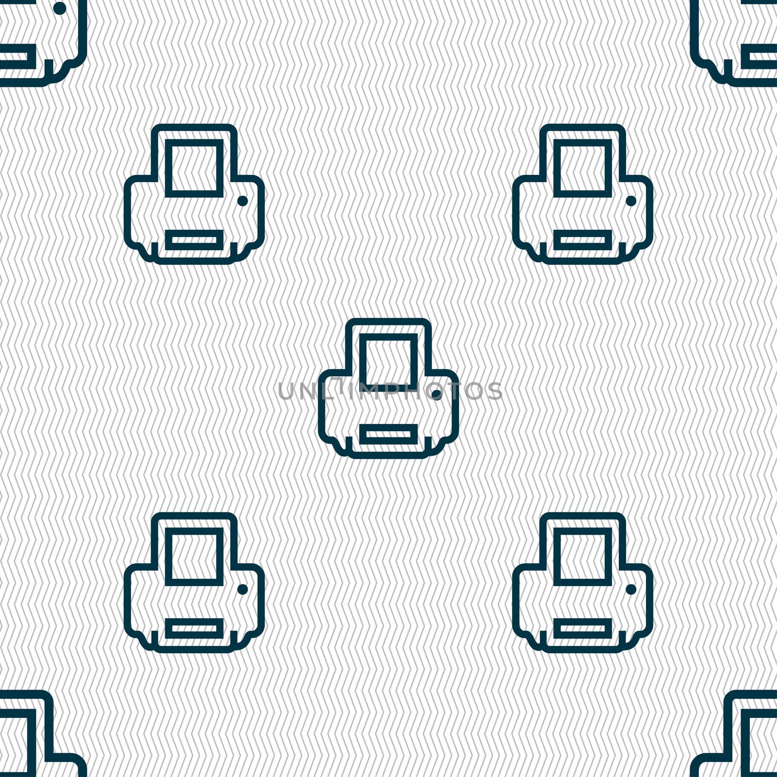 Printing icon sign. Seamless pattern with geometric texture. illustration