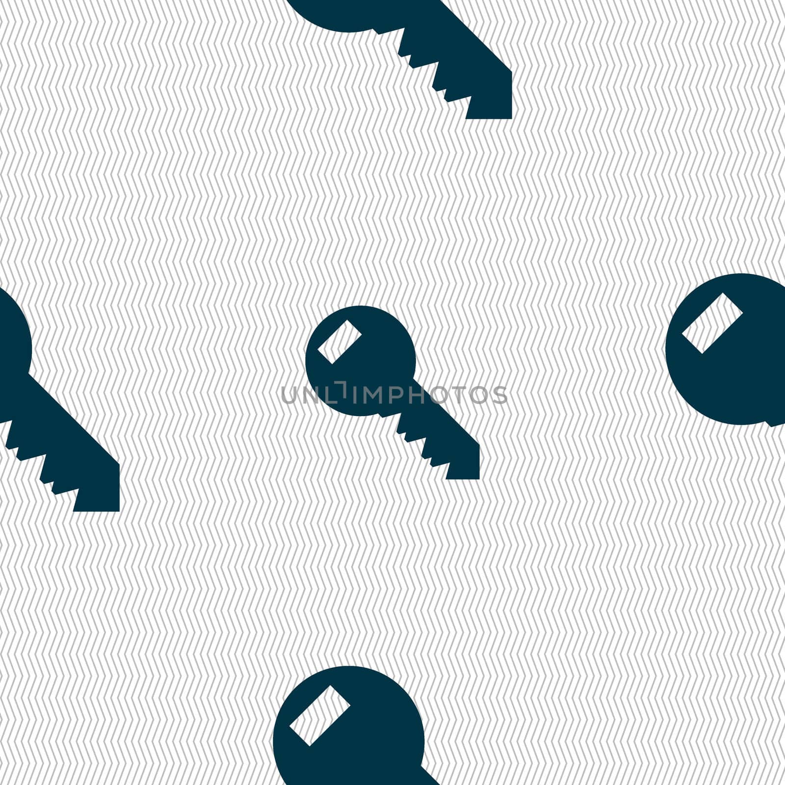 Key sign icon. Unlock tool symbol.. Seamless abstract background with geometric shapes. illustration