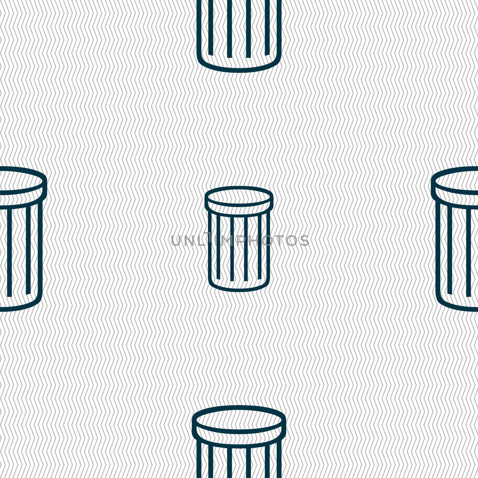 Recycle bin sign icon. Symbol. Seamless abstract background with geometric shapes. illustration