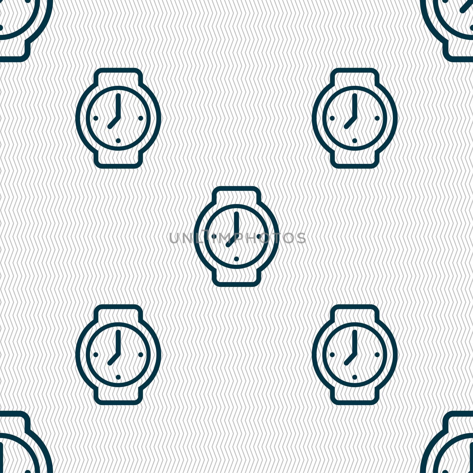 watches icon sign. Seamless pattern with geometric texture. illustration