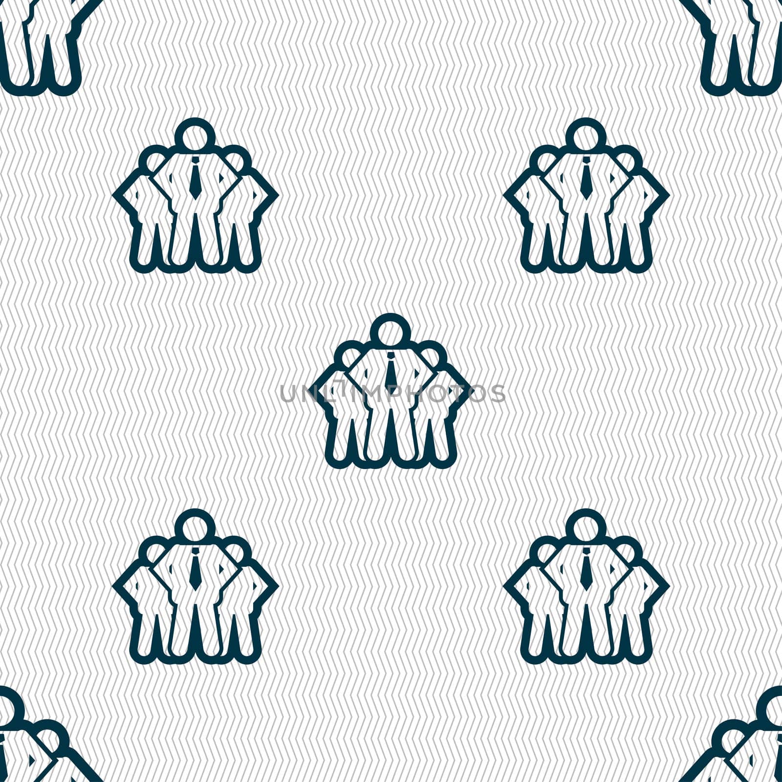 business team icon sign. Seamless pattern with geometric texture. illustration