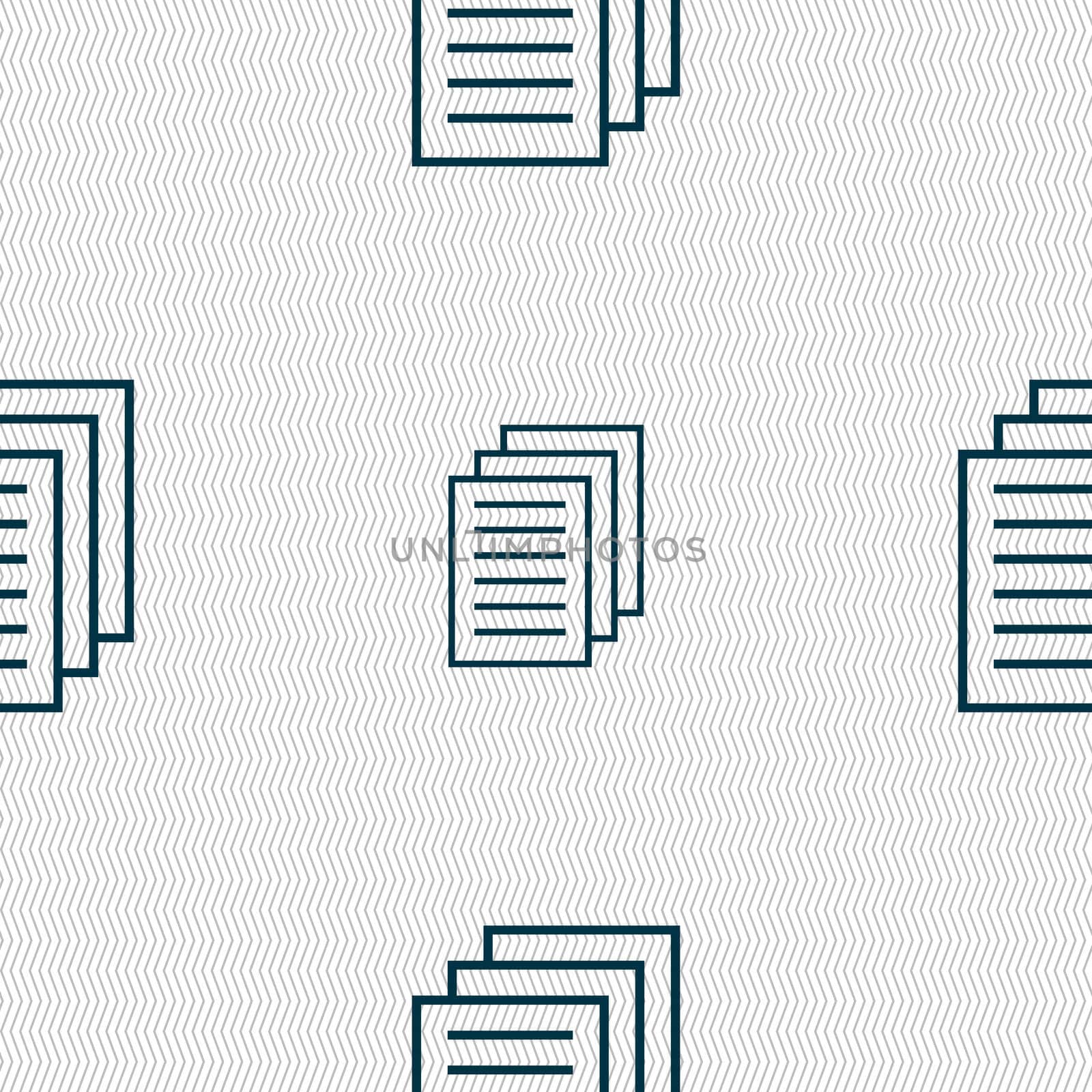 Copy file sign icon. Duplicate document symbol. Seamless abstract background with geometric shapes. illustration