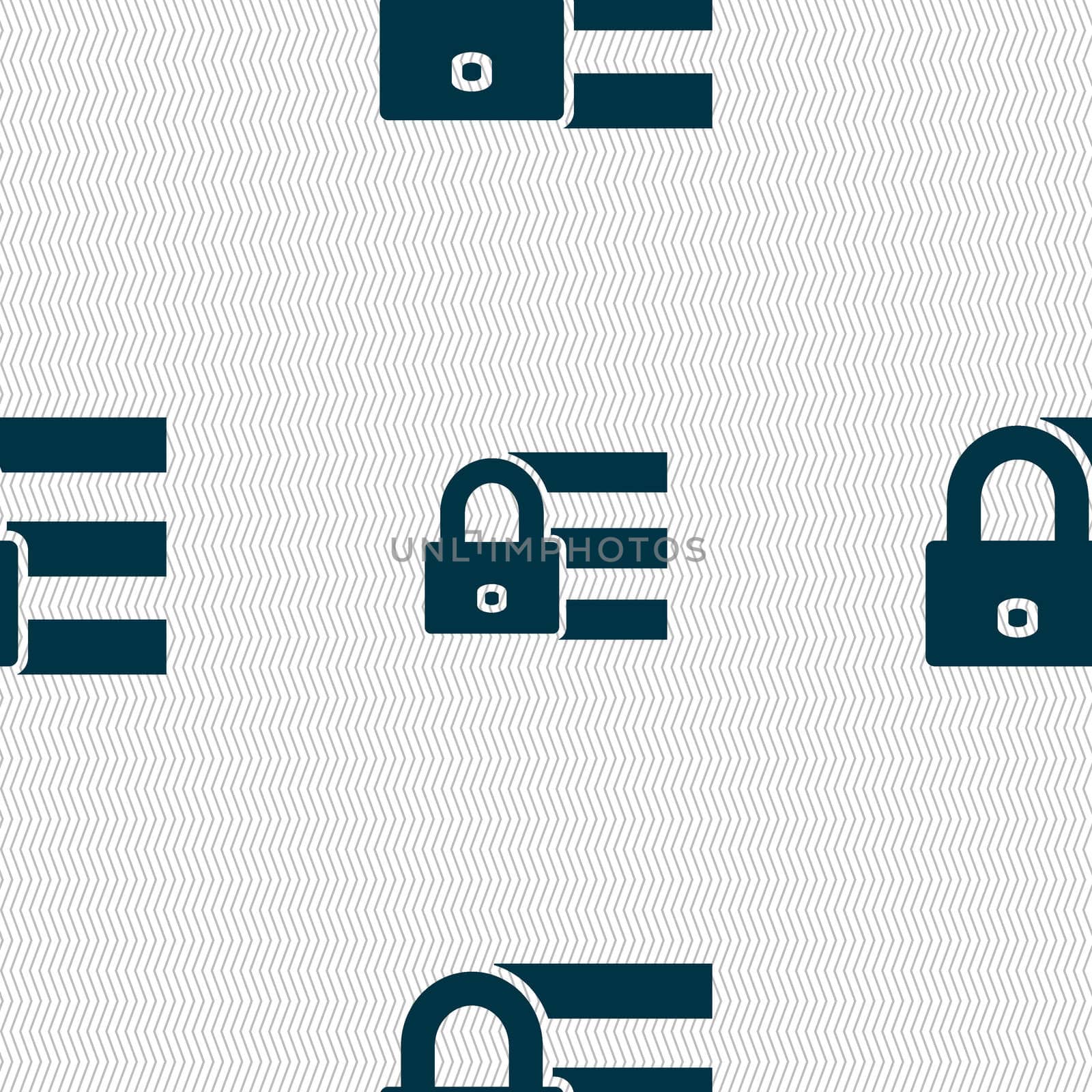 Lock, login icon sign. Seamless abstract background with geometric shapes.  by serhii_lohvyniuk