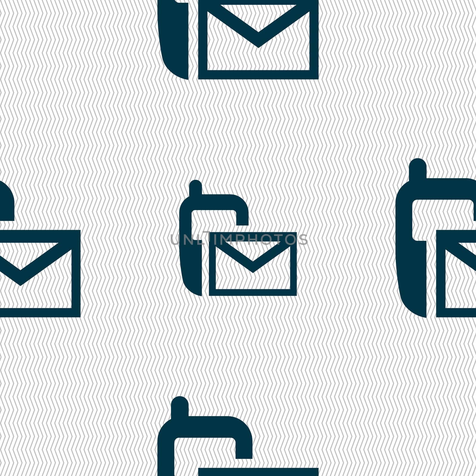 Mail icon. Envelope symbol. Message sms sign. Seamless abstract background with geometric shapes.  by serhii_lohvyniuk