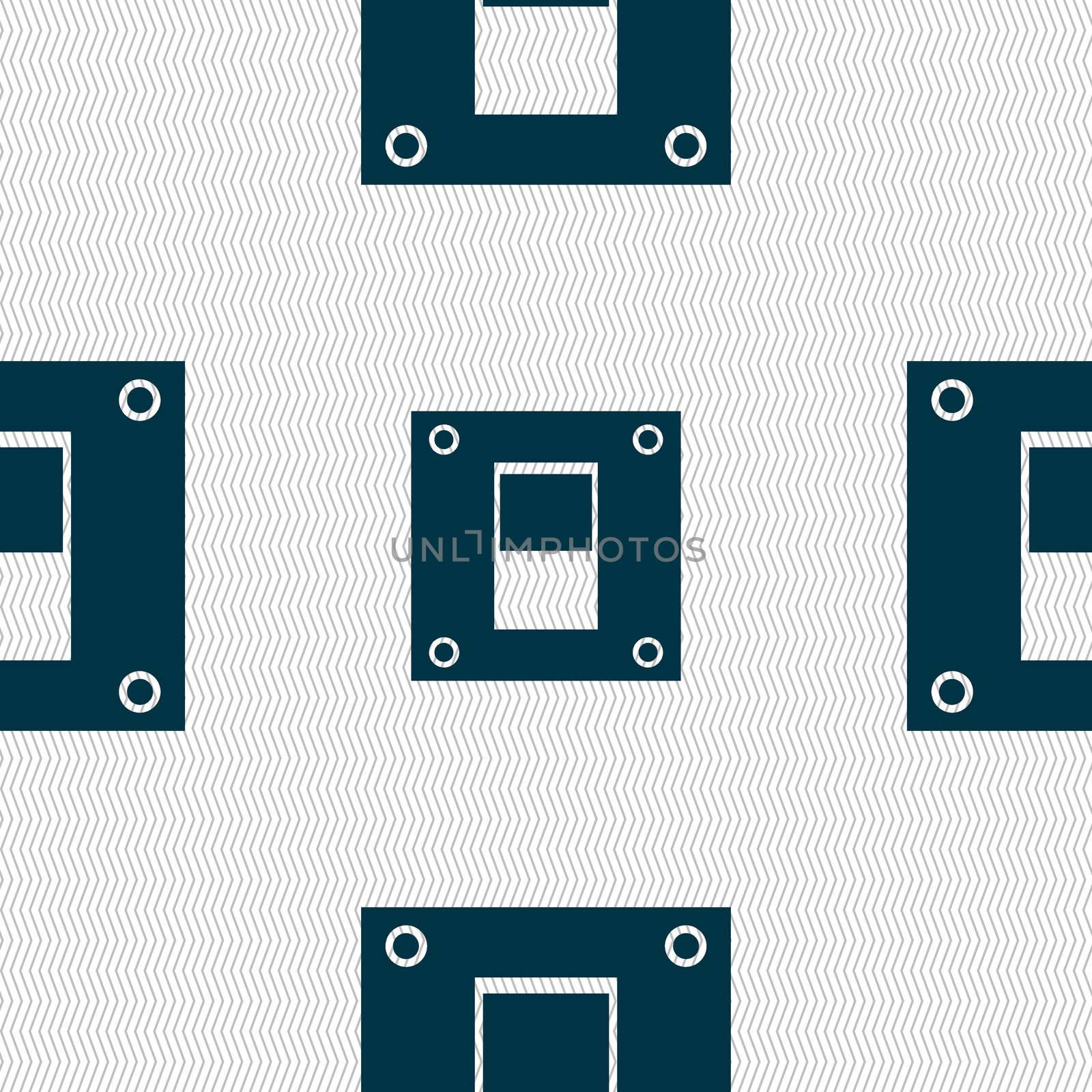 Power switch icon sign. Seamless abstract background with geometric shapes.  by serhii_lohvyniuk