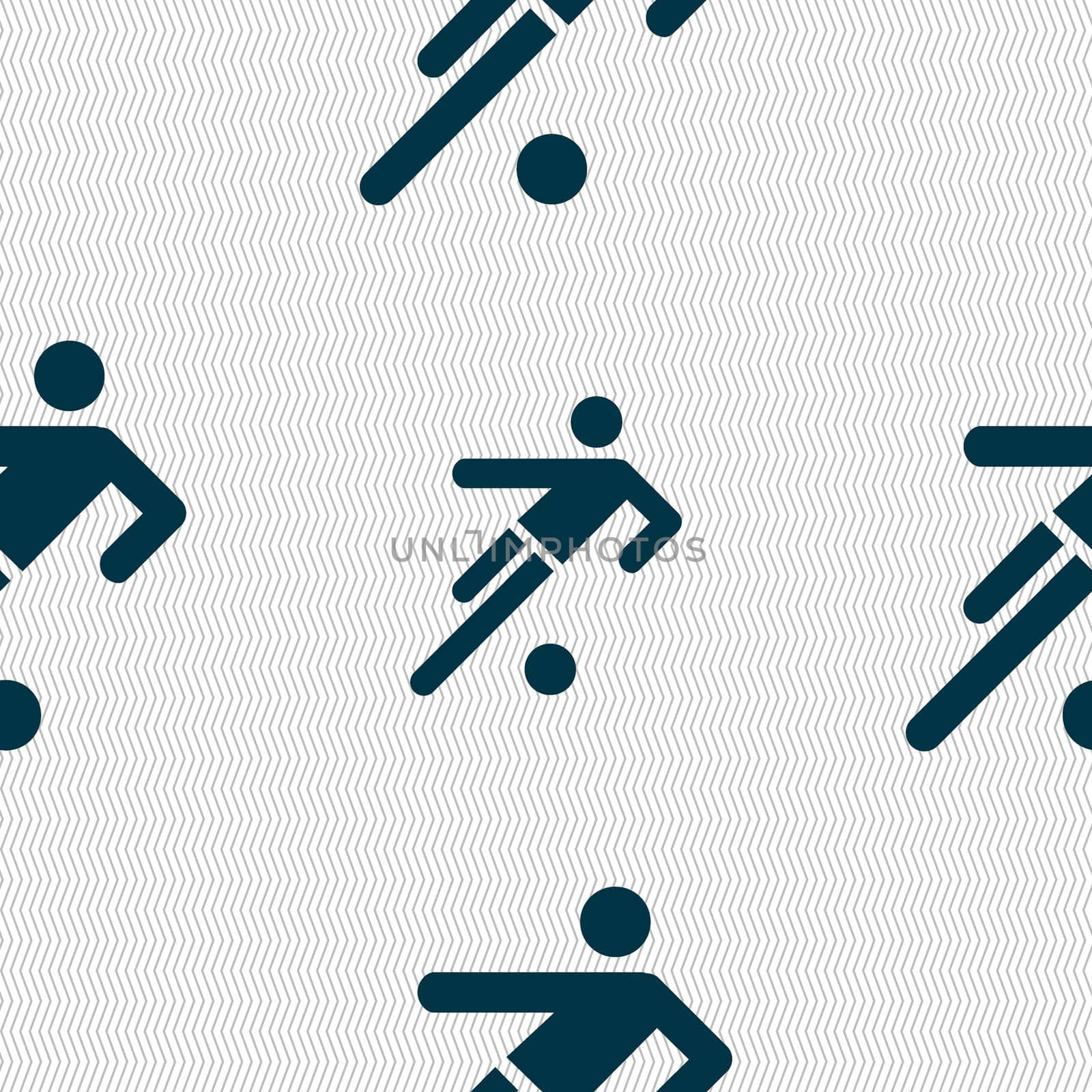 football player icon. Seamless abstract background with geometric shapes.  by serhii_lohvyniuk