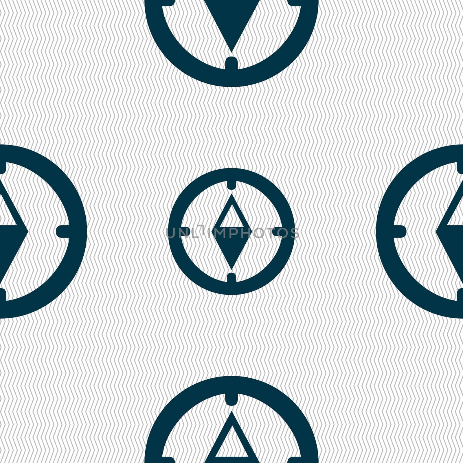 Compass sign icon. Windrose navigation symbol. Seamless abstract background with geometric shapes. illustration