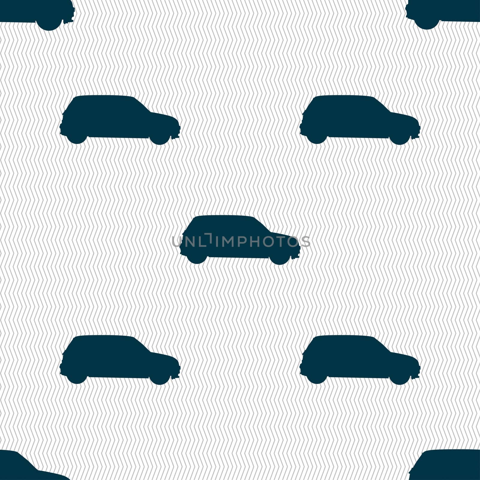 Jeep icon sign. Seamless pattern with geometric texture. illustration