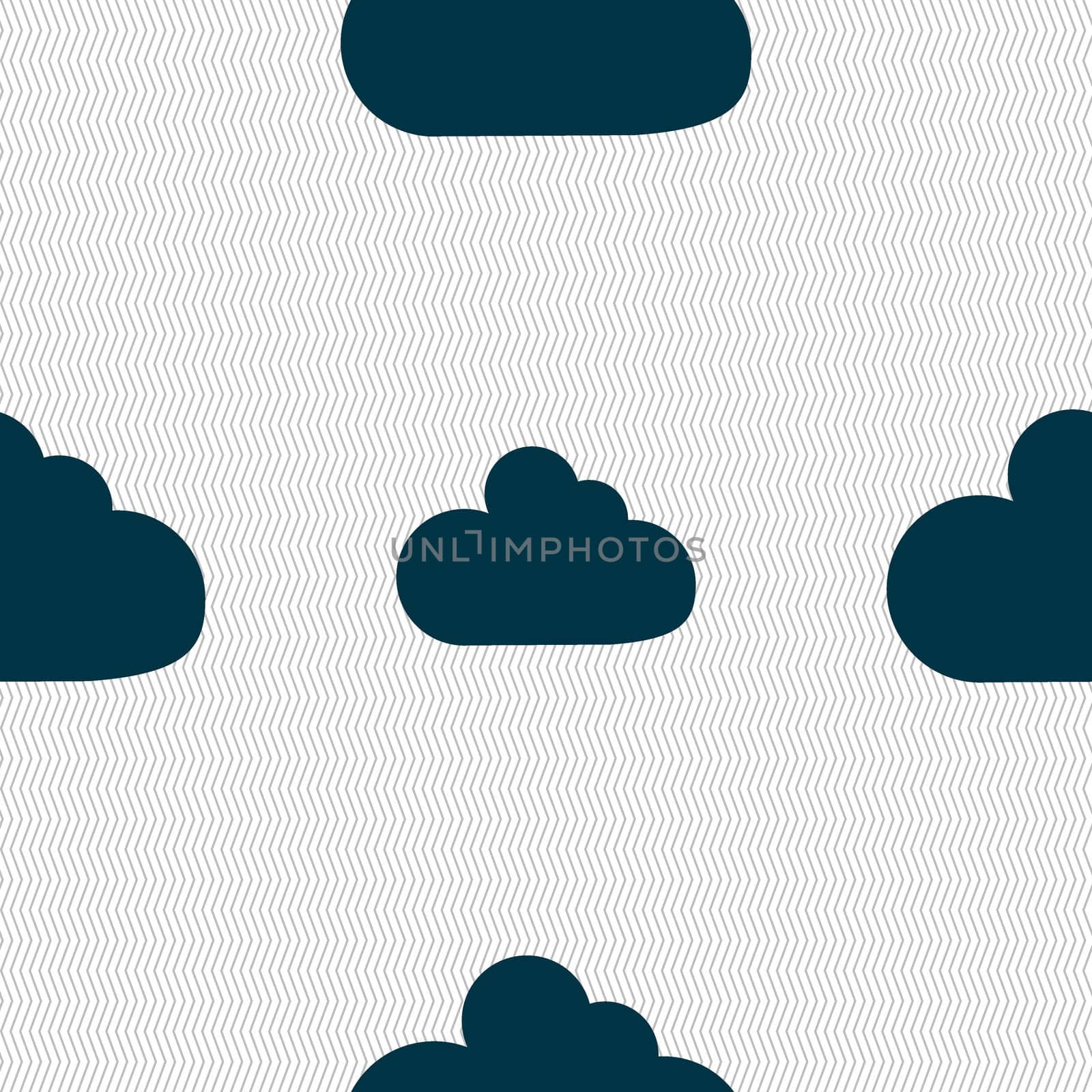 Cloud sign icon. Data storage symbol. Seamless abstract background with geometric shapes. illustration