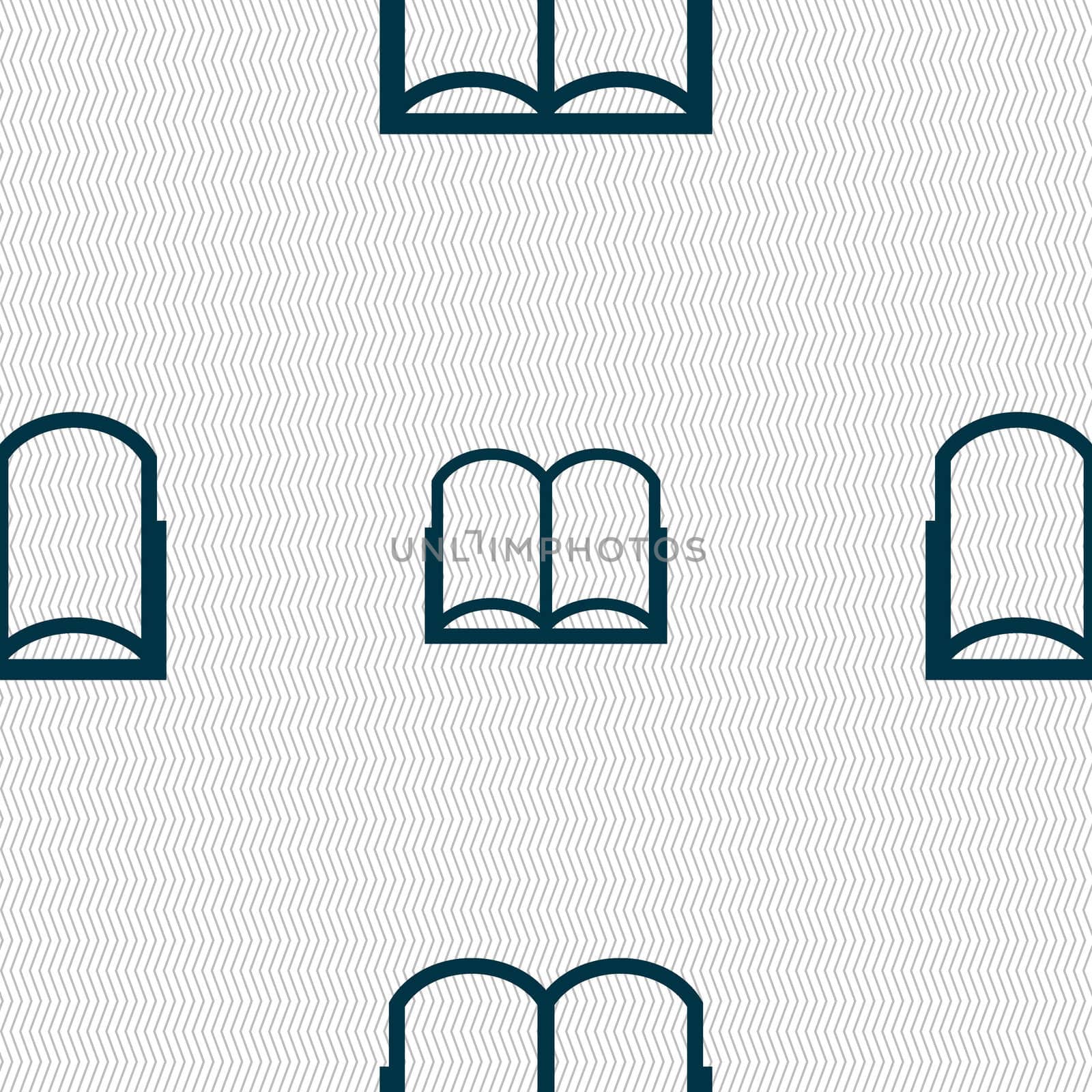 Book sign icon. Open book symbol. Seamless abstract background with geometric shapes. illustration