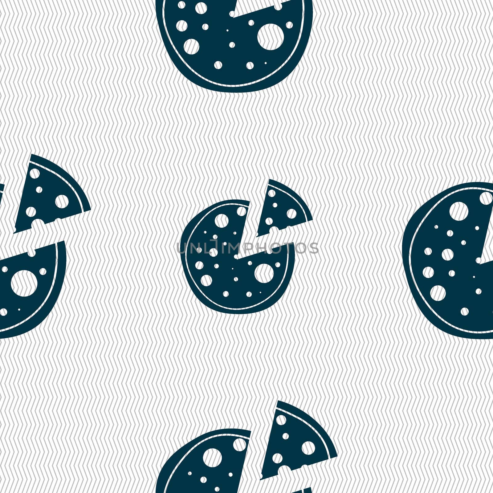 Pizza Icon. Seamless abstract background with geometric shapes. illustration