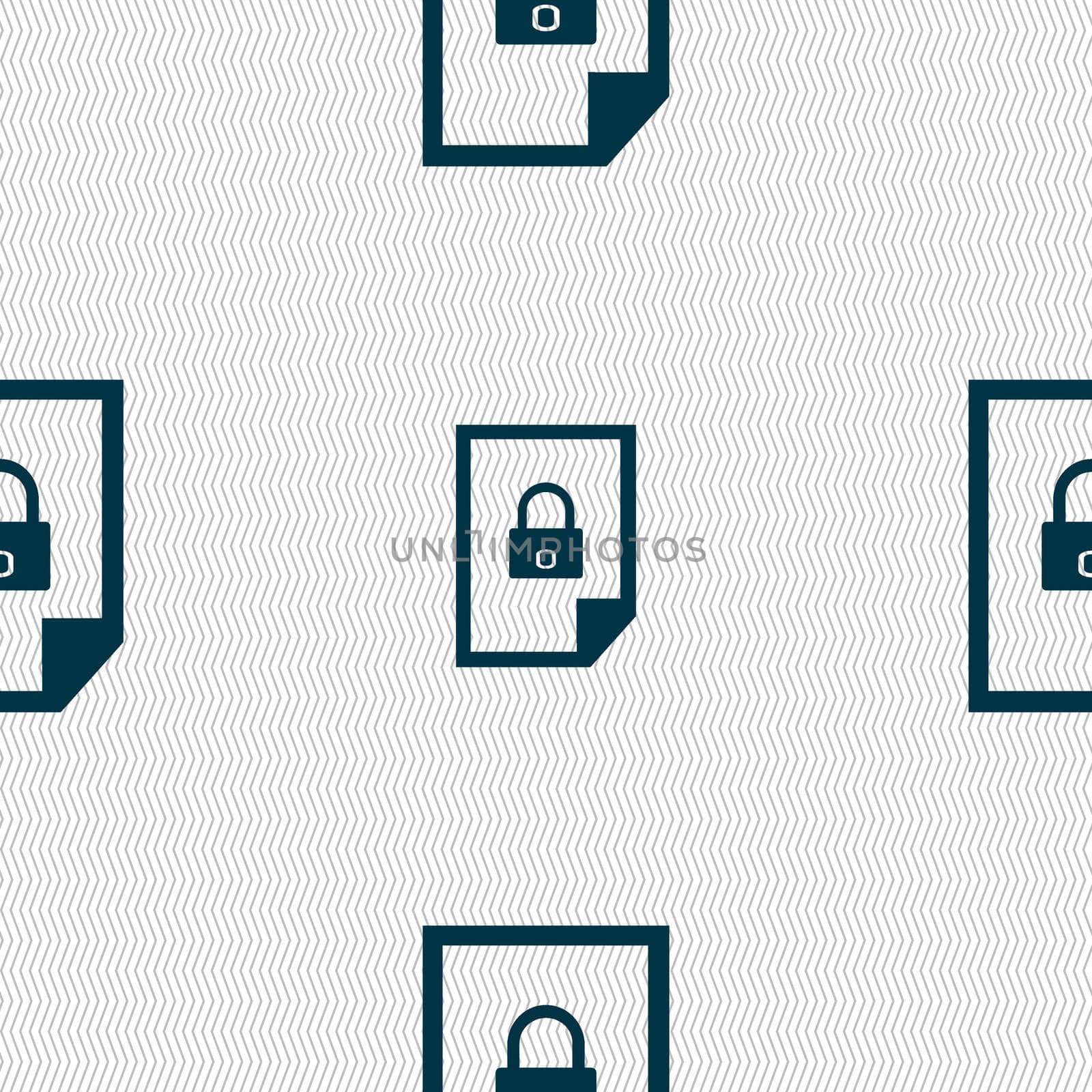 File locked icon sign. Seamless abstract background with geometric shapes. illustration