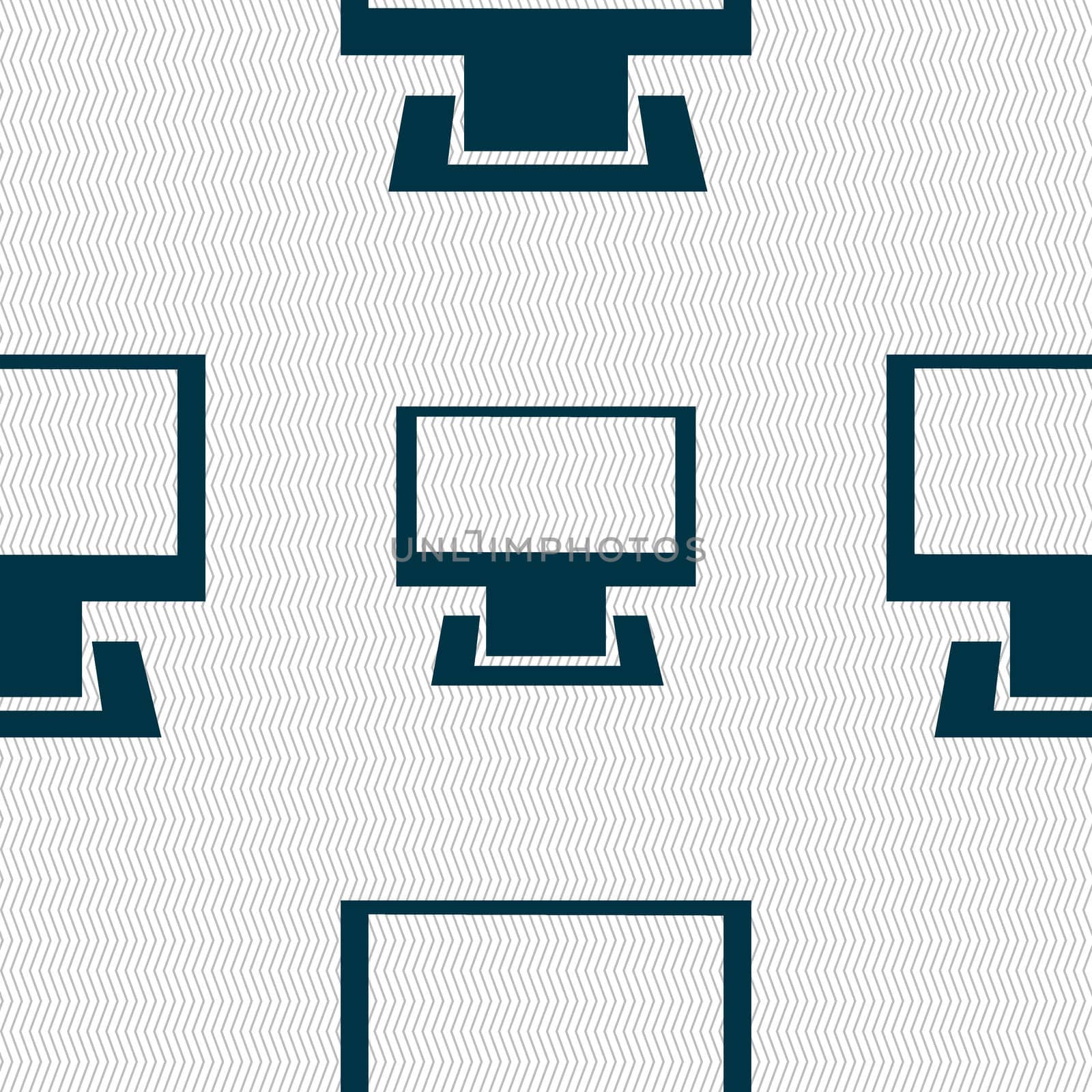 Computer widescreen monitor sign icon. Seamless abstract background with geometric shapes. illustration