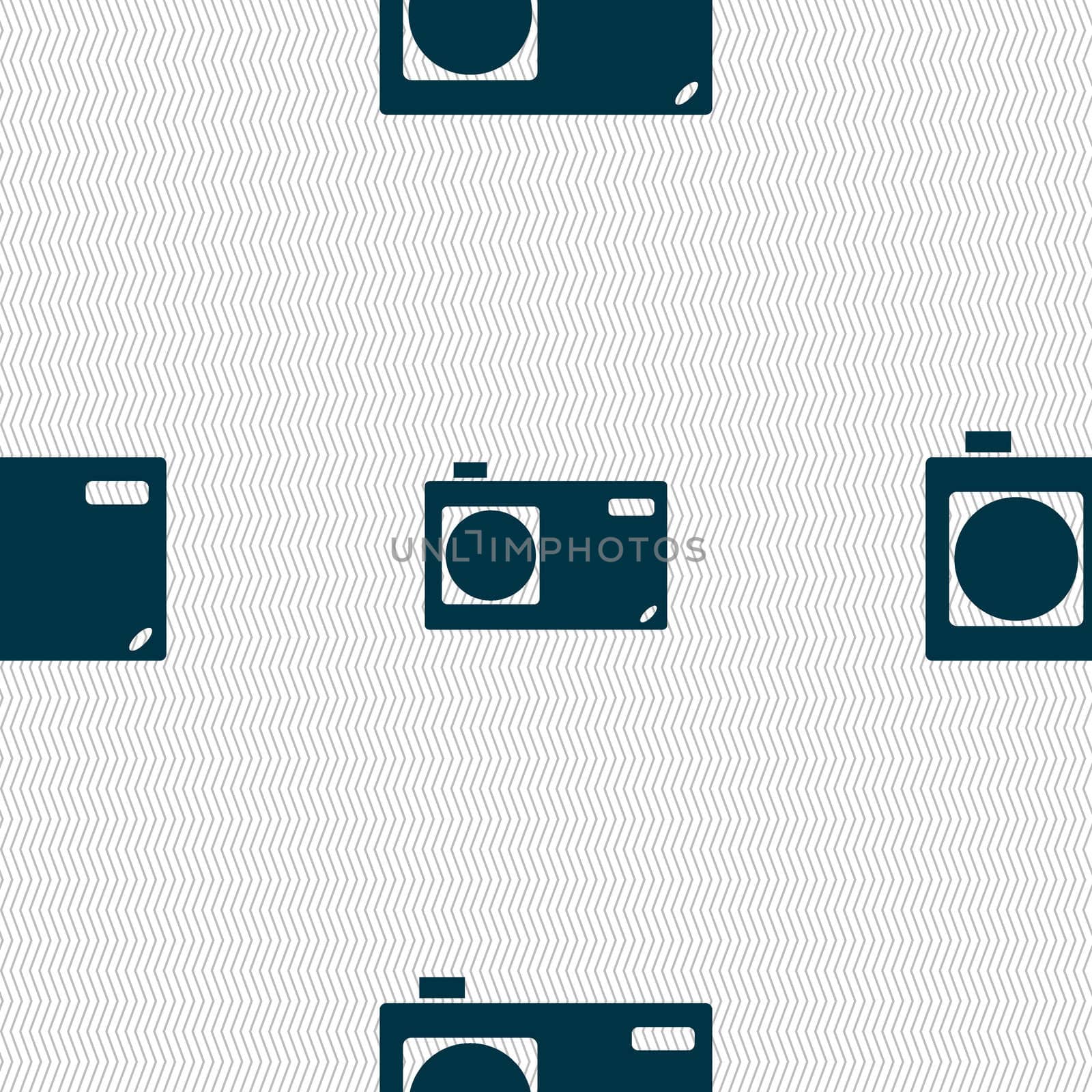 Photo camera sign icon. Digital symbol. Seamless abstract background with geometric shapes.  by serhii_lohvyniuk