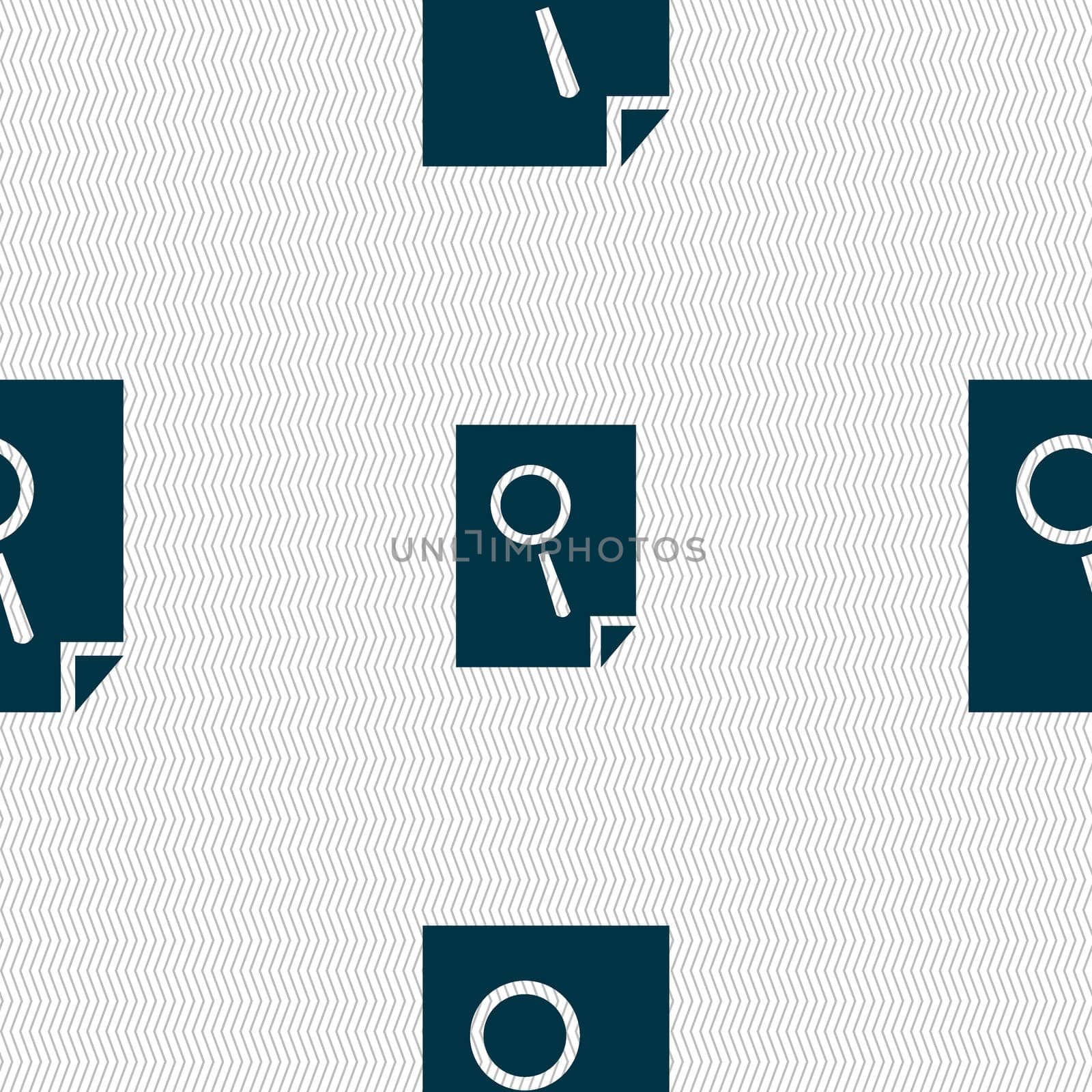 Search in file sign icon. Find document symbol. Seamless abstract background with geometric shapes.  by serhii_lohvyniuk