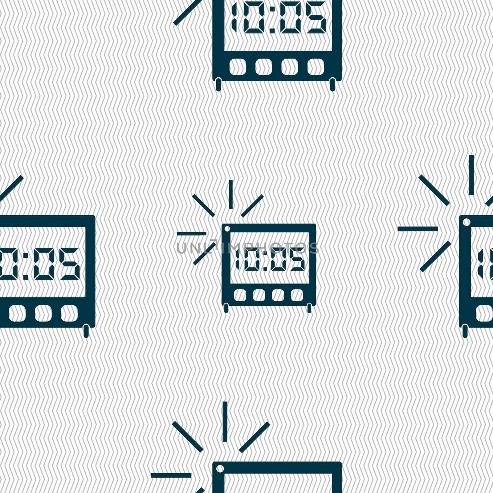 digital Alarm Clock icon sign. Seamless abstract background with geometric shapes.  by serhii_lohvyniuk