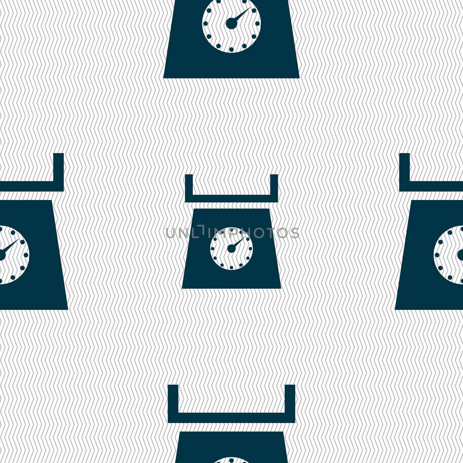 kitchen scales icon sign. Seamless abstract background with geometric shapes. illustration