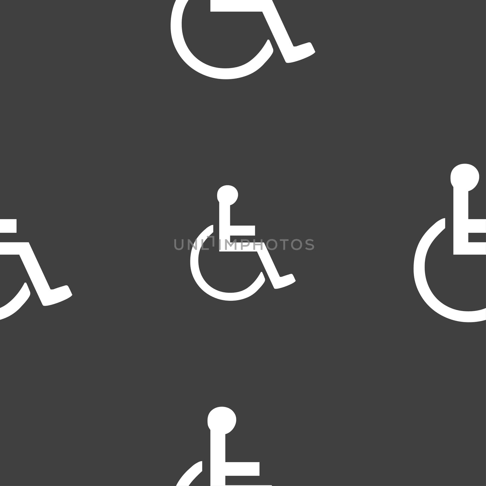 disabled icon sign. Seamless pattern on a gray background. illustration