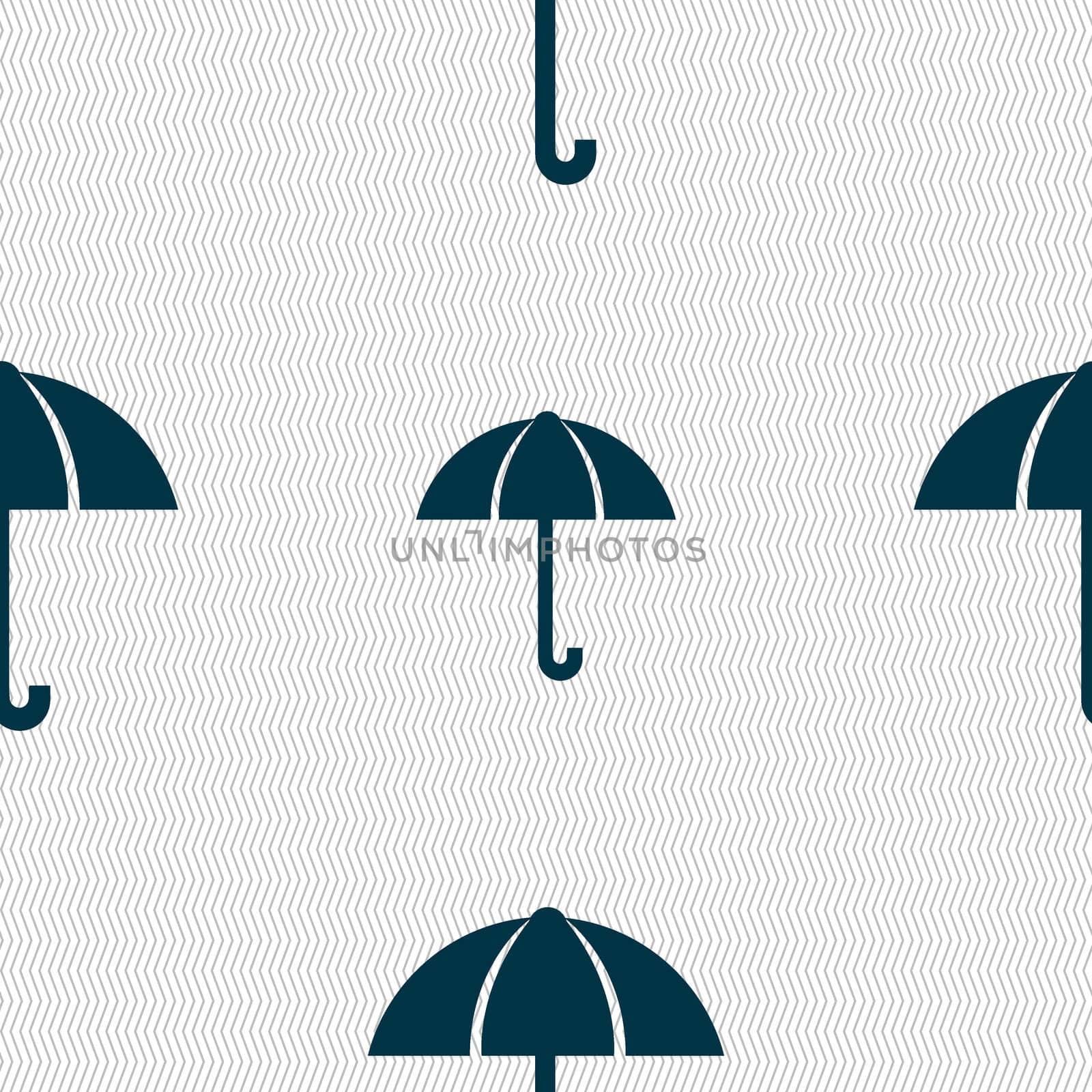 Umbrella sign icon. Rain protection symbol. Seamless abstract background with geometric shapes. illustration