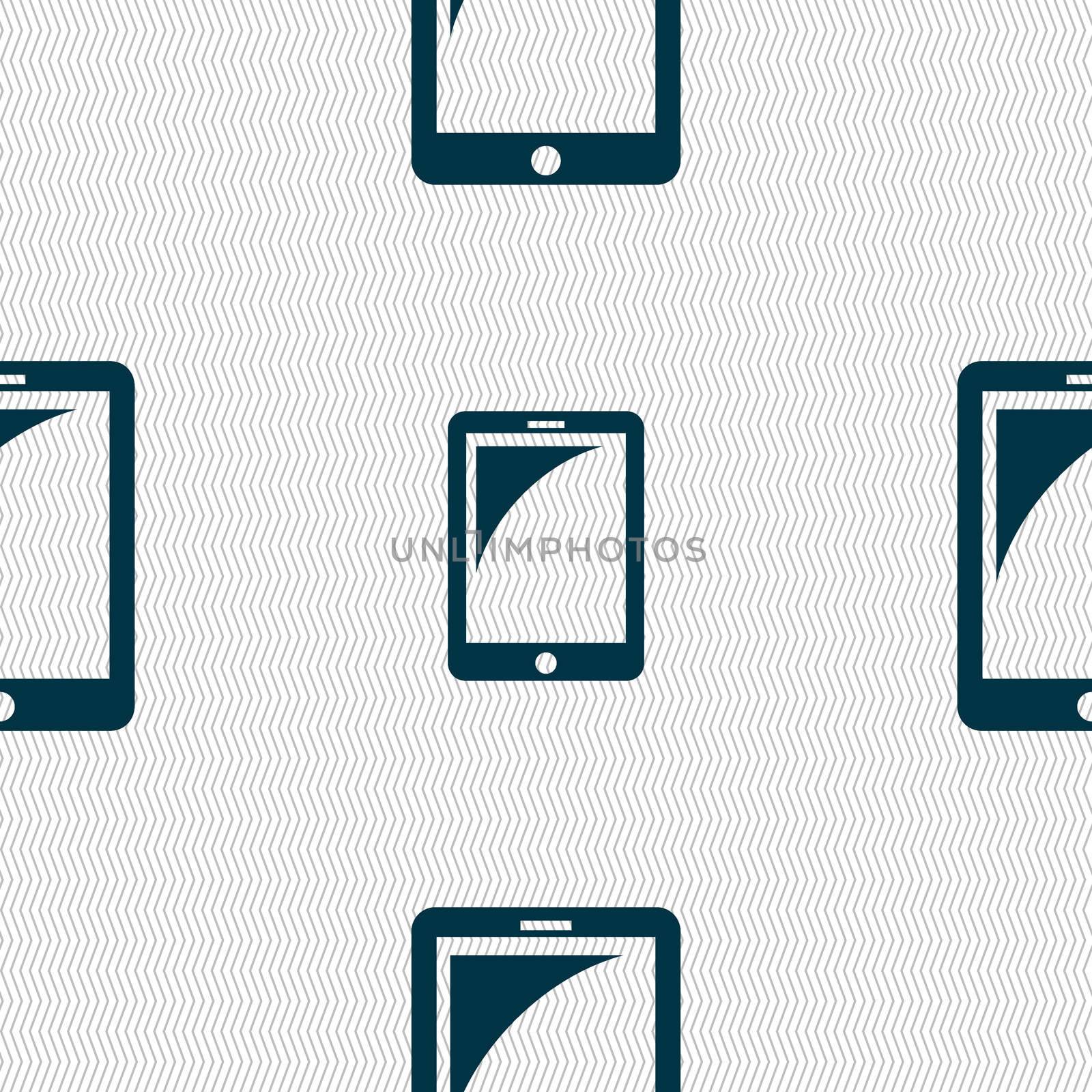 Tablet sign icon. smartphone button. Seamless abstract background with geometric shapes.  by serhii_lohvyniuk