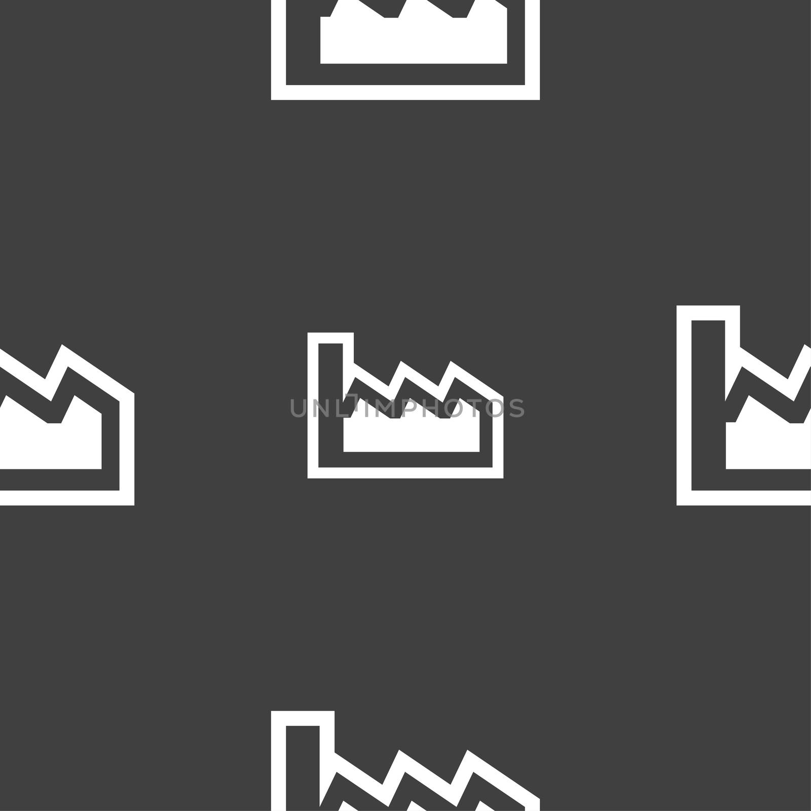 Chart icon sign. Seamless pattern on a gray background.  by serhii_lohvyniuk