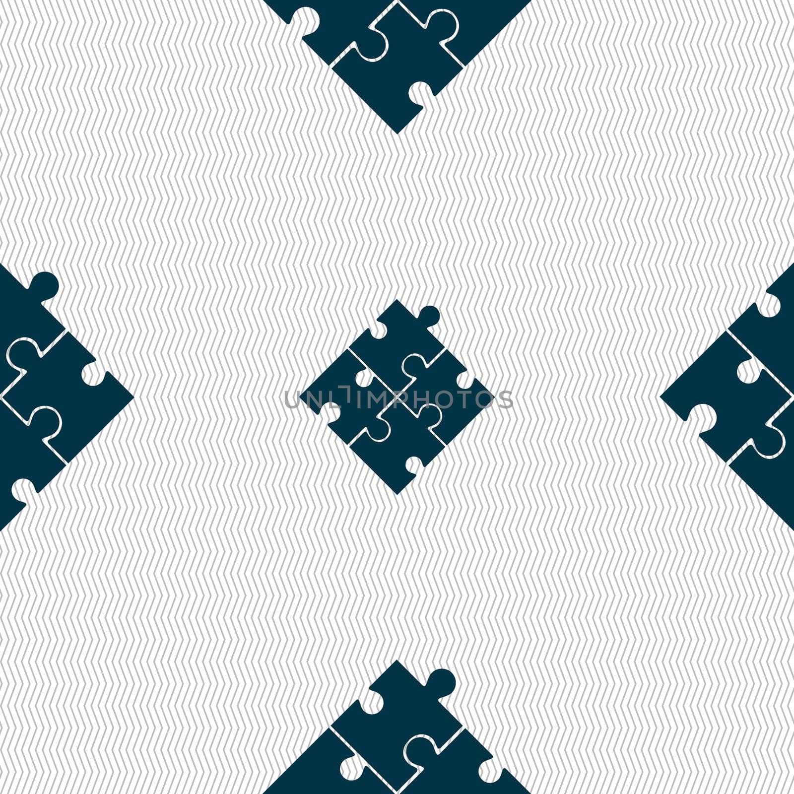 Puzzle piece icon sign. Seamless abstract background with geometric shapes.  by serhii_lohvyniuk