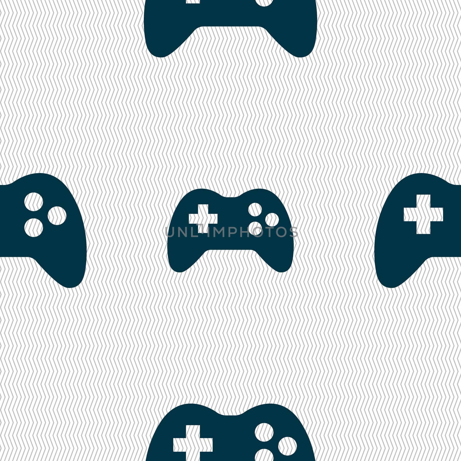 Joystick sign icon. Video game symbol. Seamless abstract background with geometric shapes.  by serhii_lohvyniuk