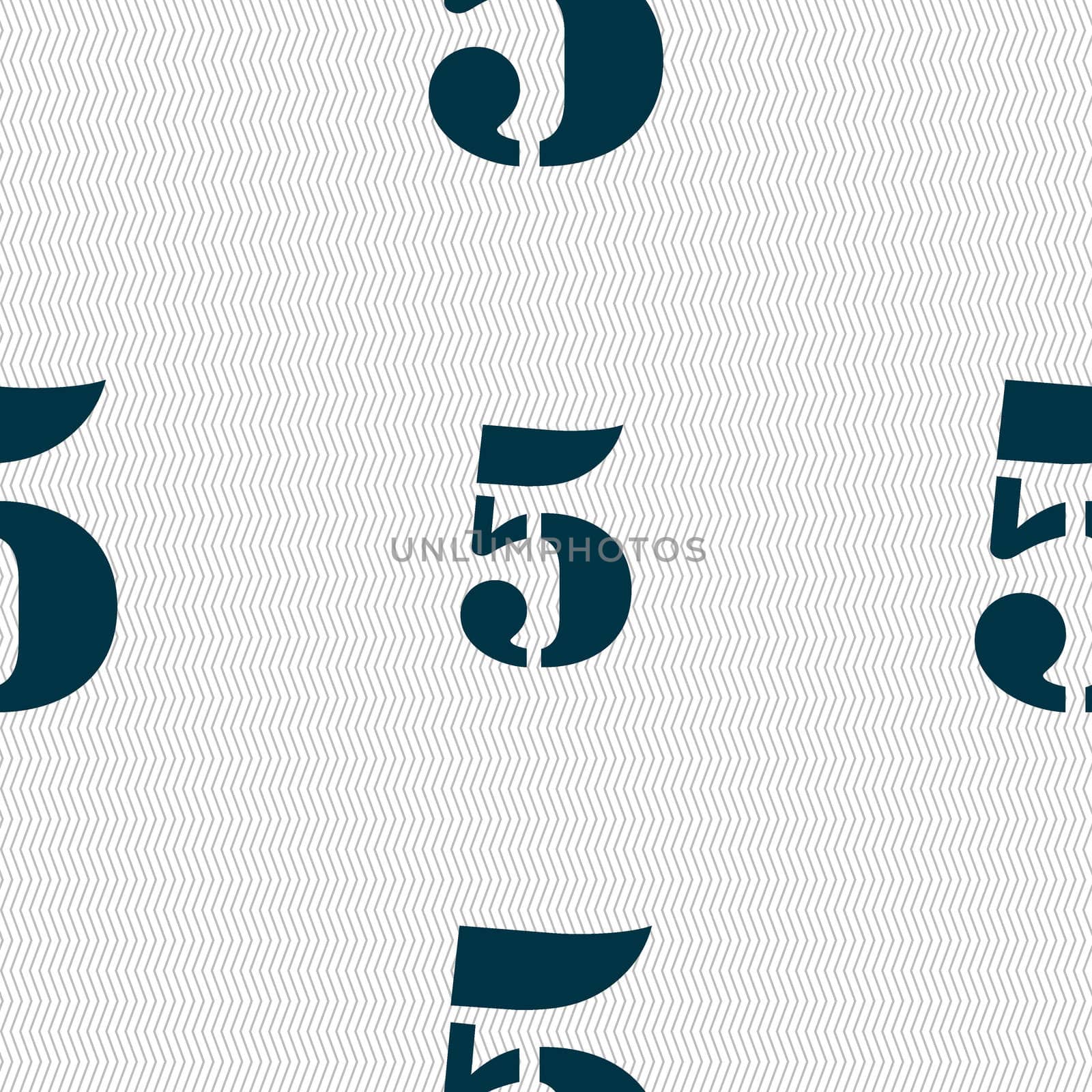 number five icon sign. Seamless abstract background with geometric shapes.  by serhii_lohvyniuk