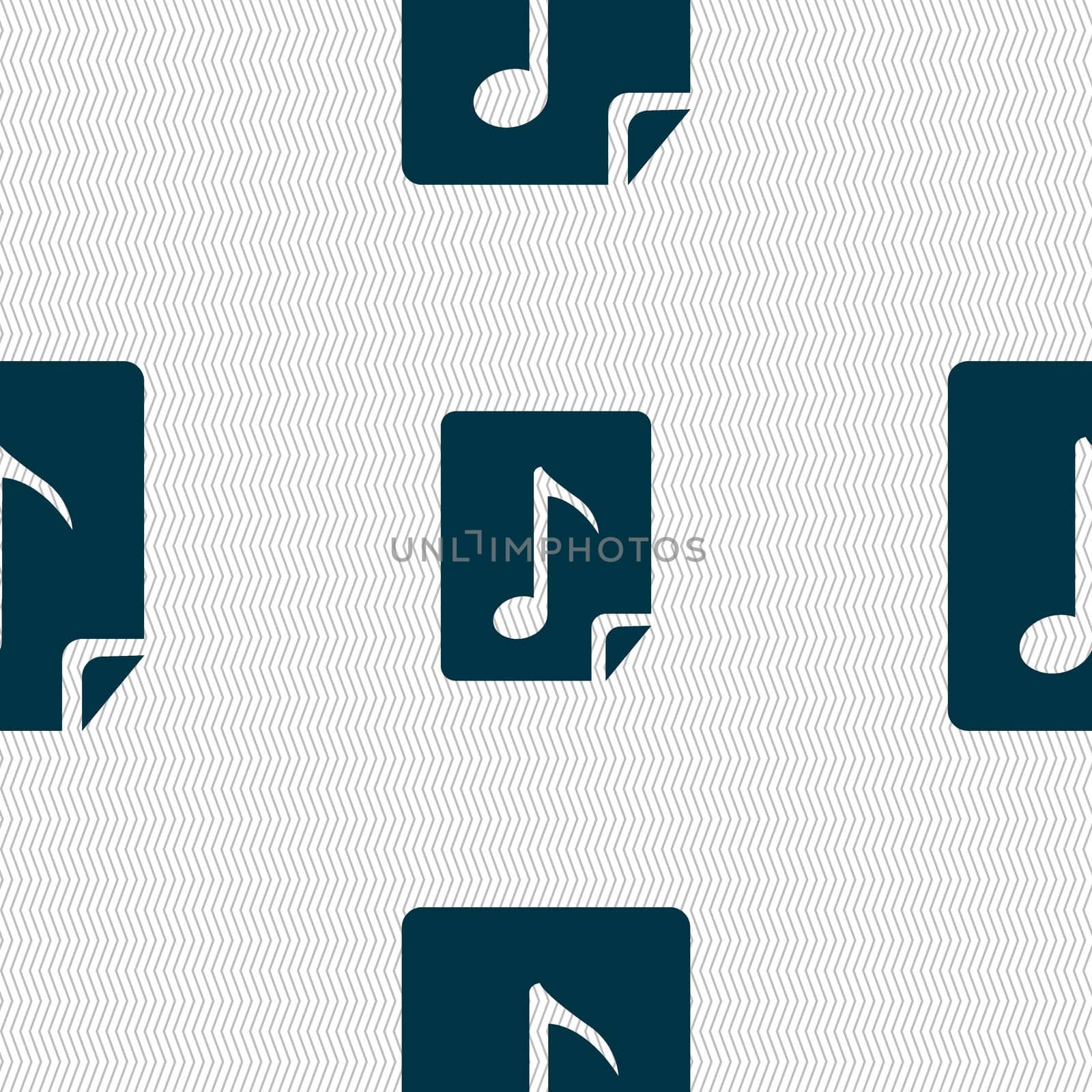 Audio, MP3 file icon sign. Seamless abstract background with geometric shapes. illustration