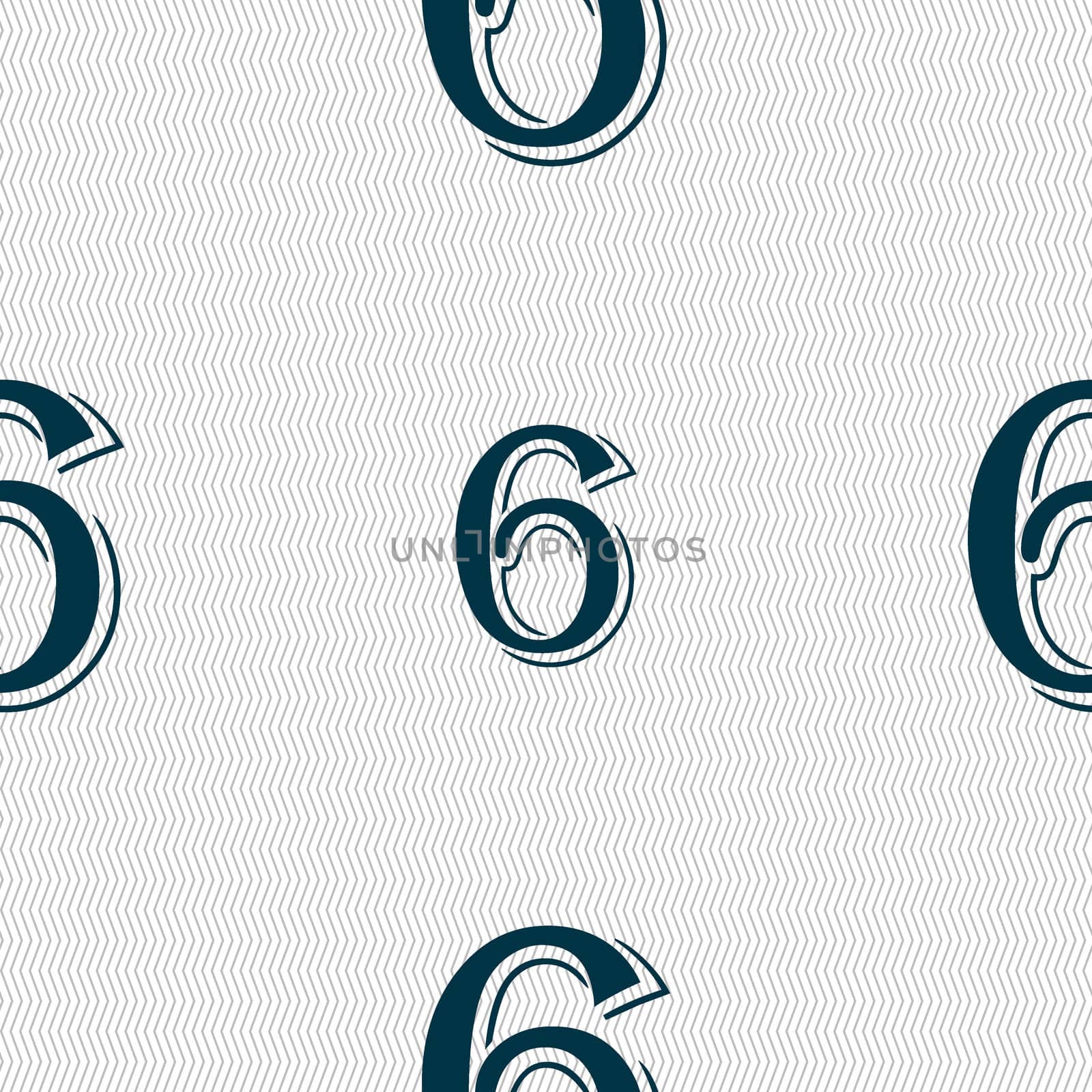 number six icon sign. Seamless abstract background with geometric shapes.  by serhii_lohvyniuk