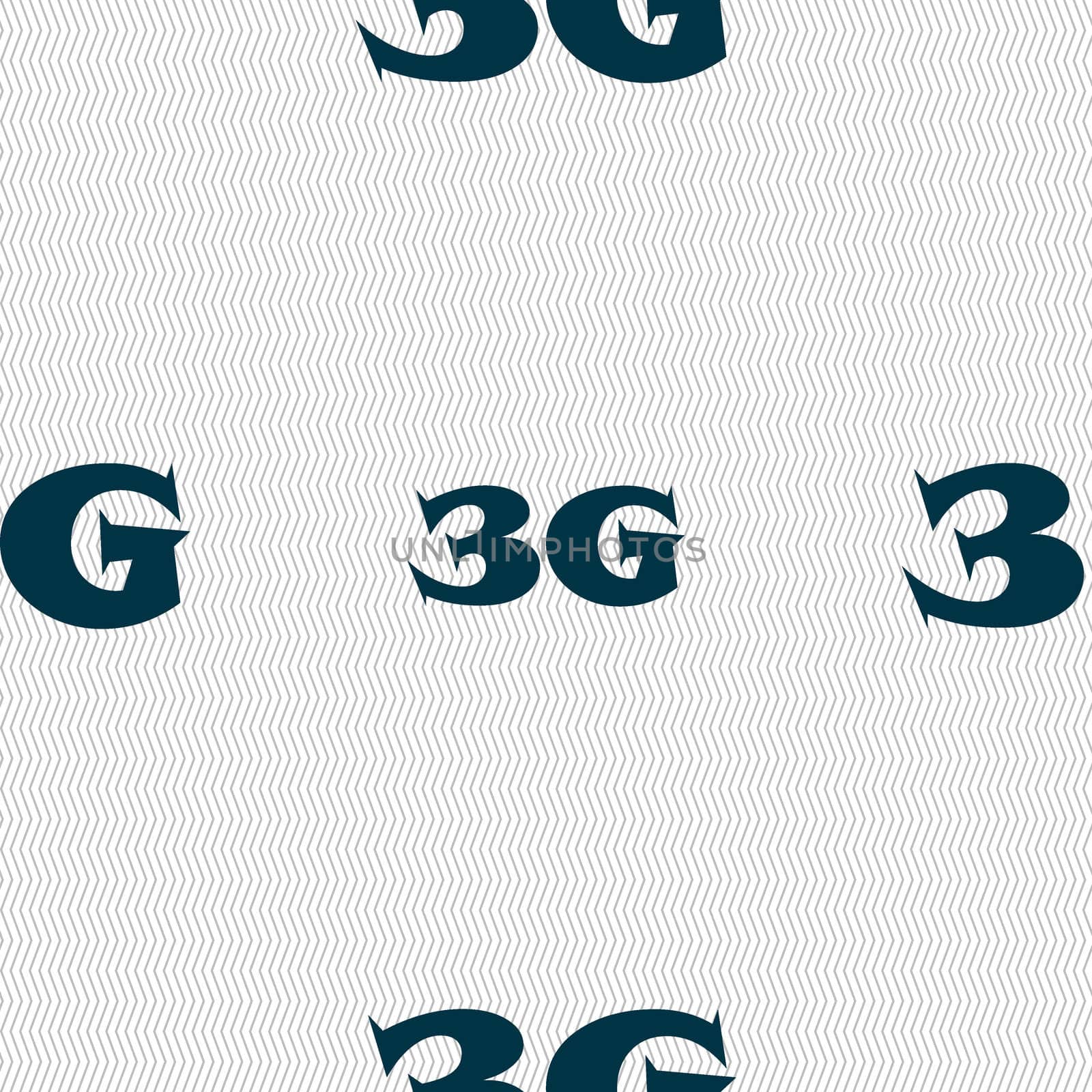 3G sign icon. Mobile telecommunications technology symbol. Seamless abstract background with geometric shapes.  by serhii_lohvyniuk