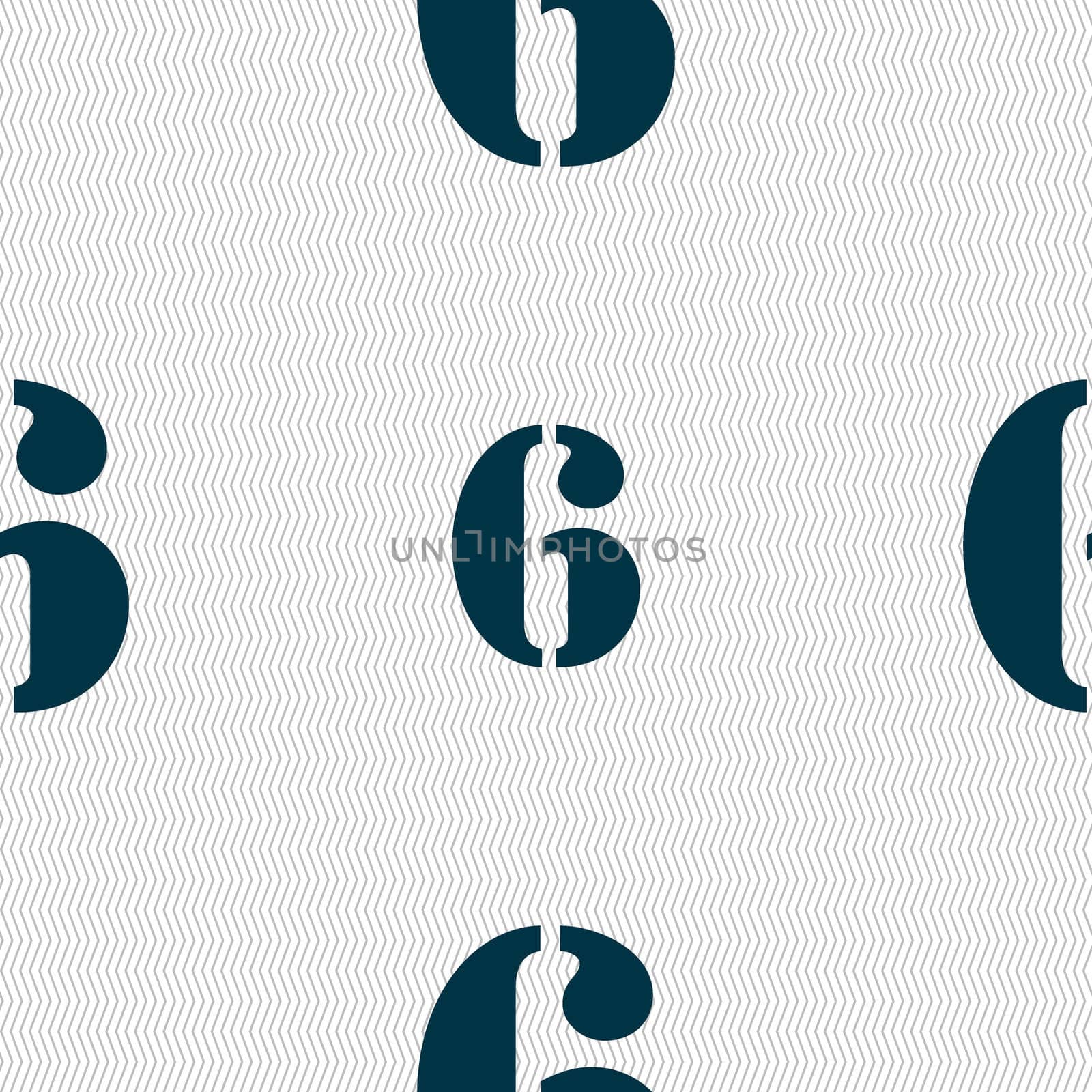 number six icon sign. Seamless abstract background with geometric shapes.  by serhii_lohvyniuk