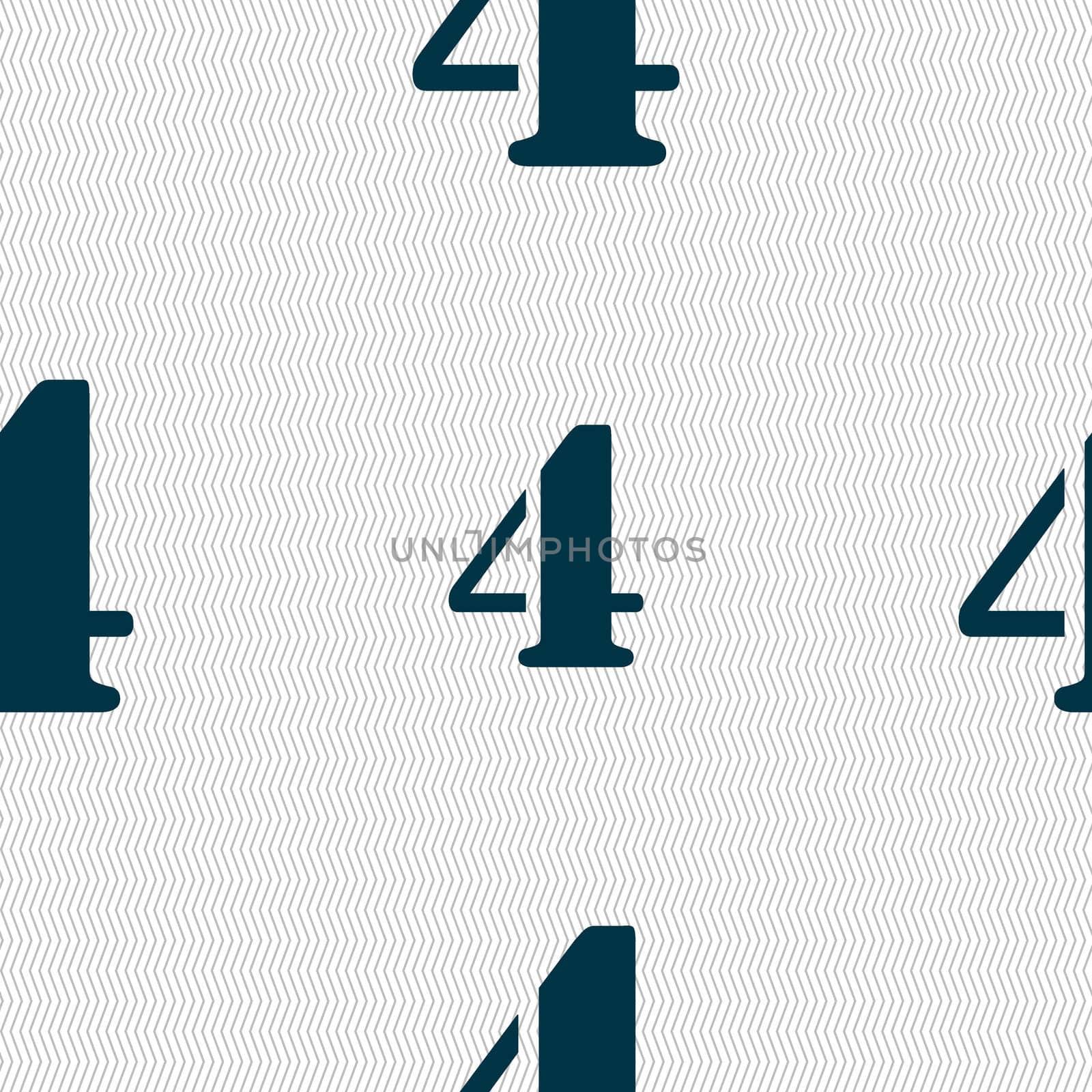 number four icon sign. Seamless abstract background with geometric shapes.  by serhii_lohvyniuk