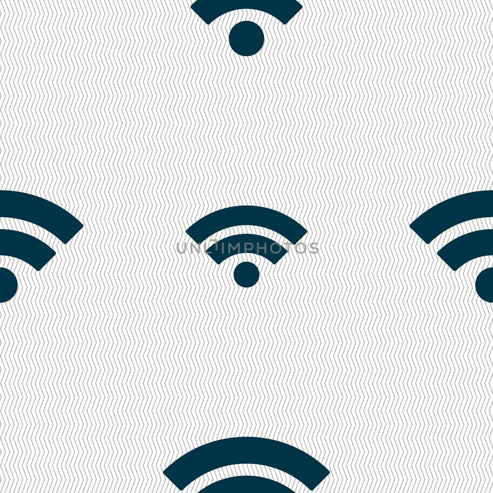 Wifi sign. Wi-fi symbol. Wireless Network icon. Wifi zone. Seamless abstract background with geometric shapes. illustration