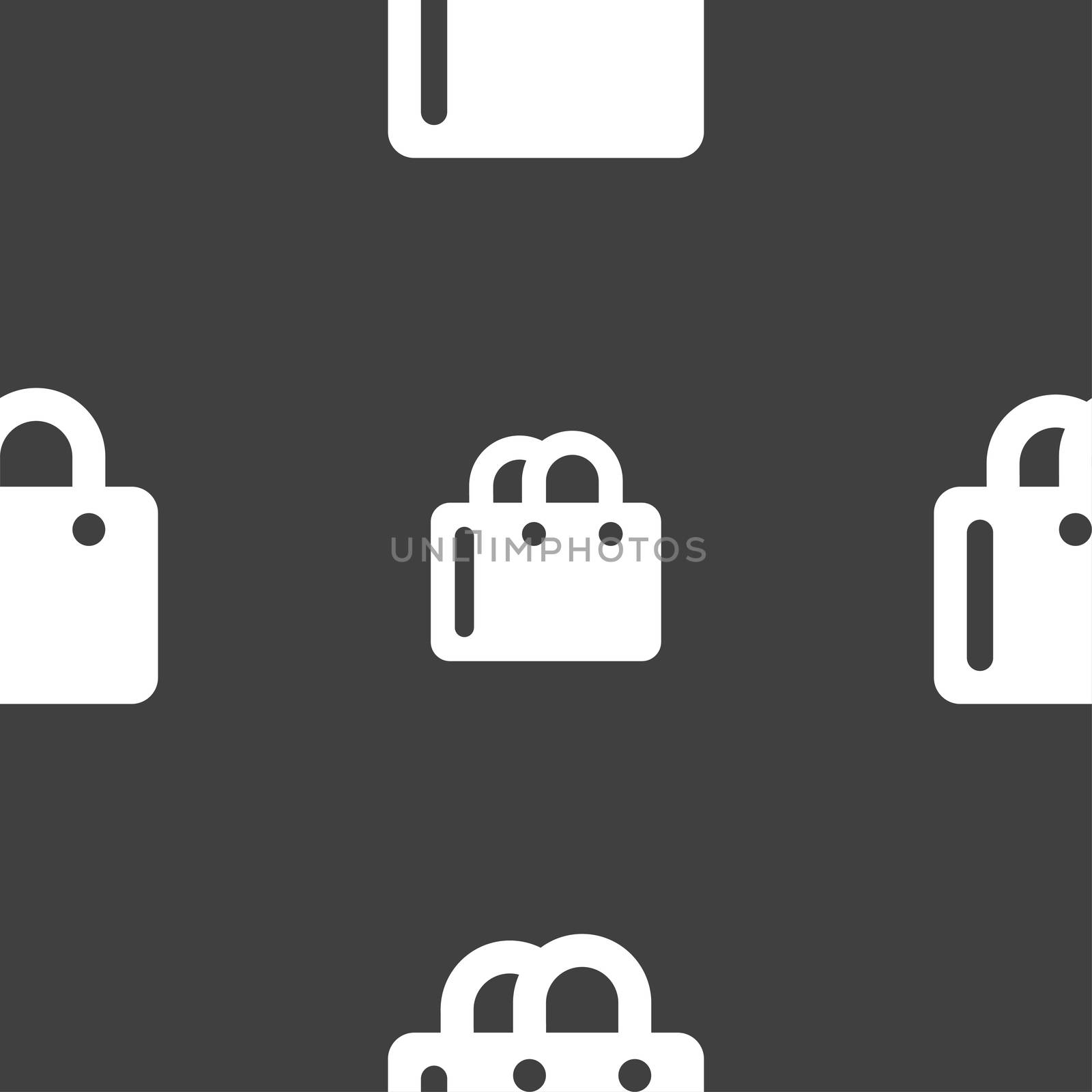 shopping bag icon sign. Seamless pattern on a gray background. illustration