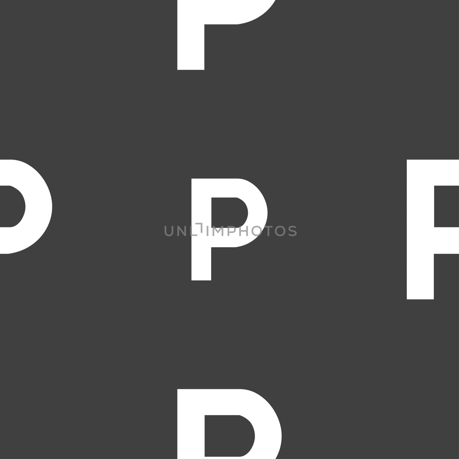 parking icon sign. Seamless pattern on a gray background.  by serhii_lohvyniuk