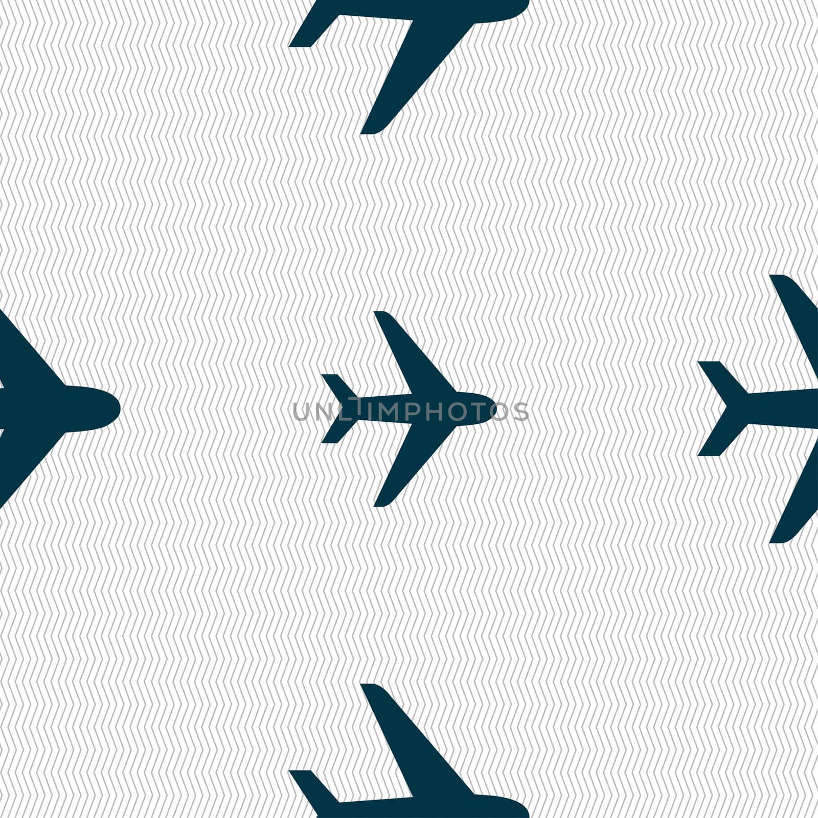 Plane icon sign. Seamless pattern with geometric texture.  by serhii_lohvyniuk